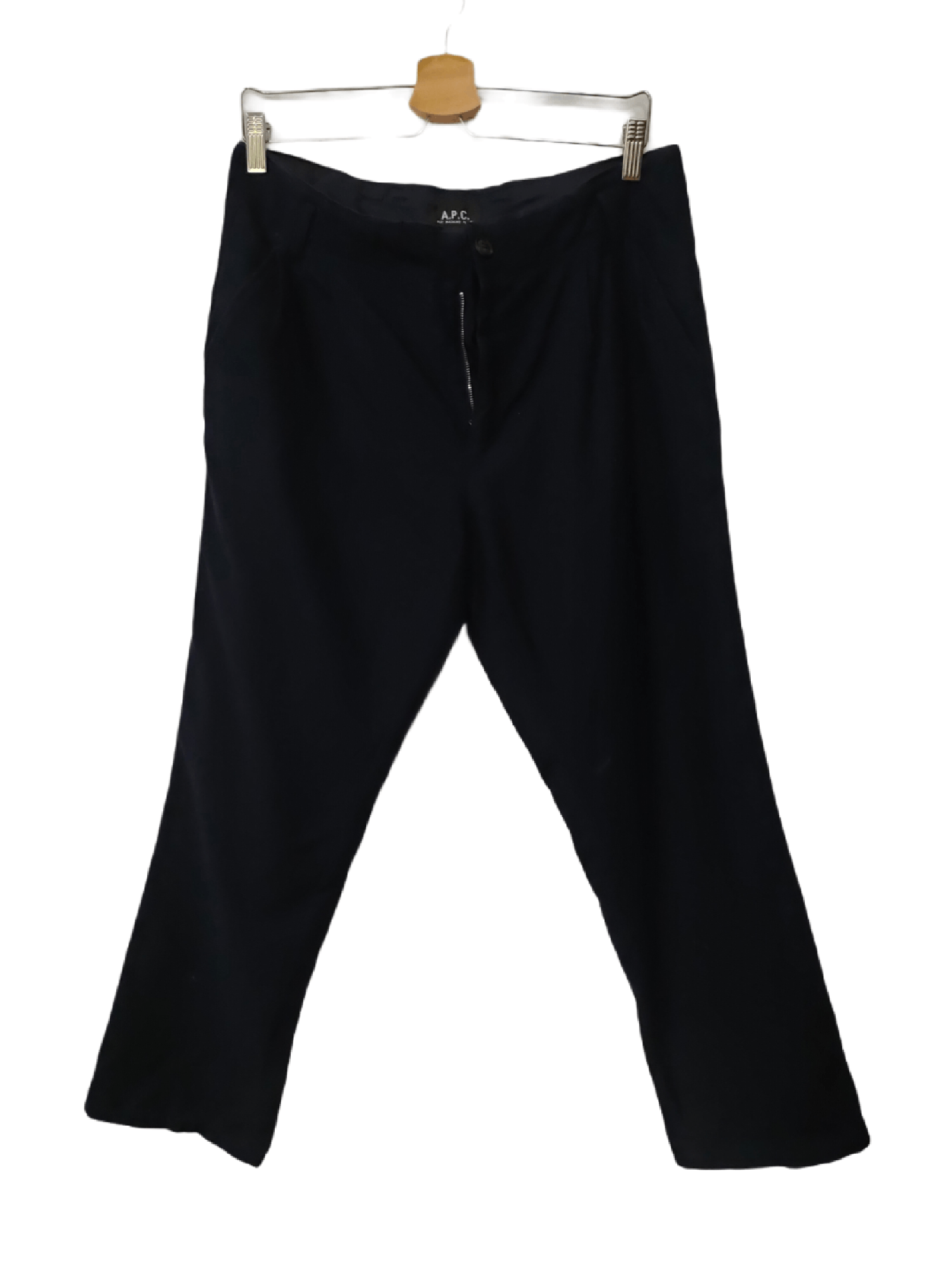 A.P.C. NEW WOOL NAVY BLUE CASUAL PANTS - 3