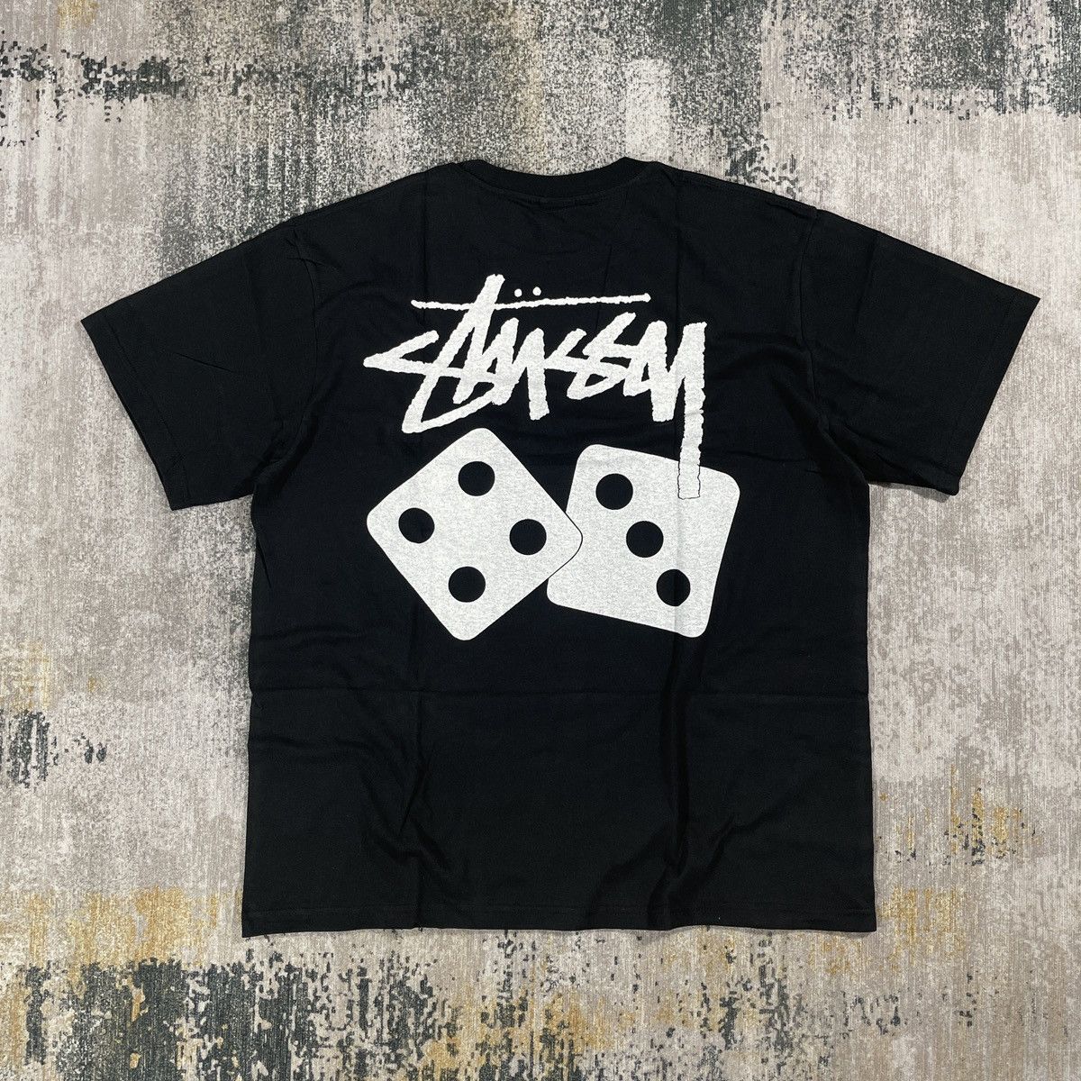 STUSSY " DICE " PIG DYED TEE BLACK - 1