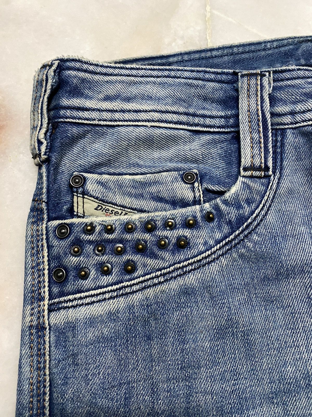 💥Rare💥Vintage 90s Diesel Studded MudWash Baggy Jeans - 7