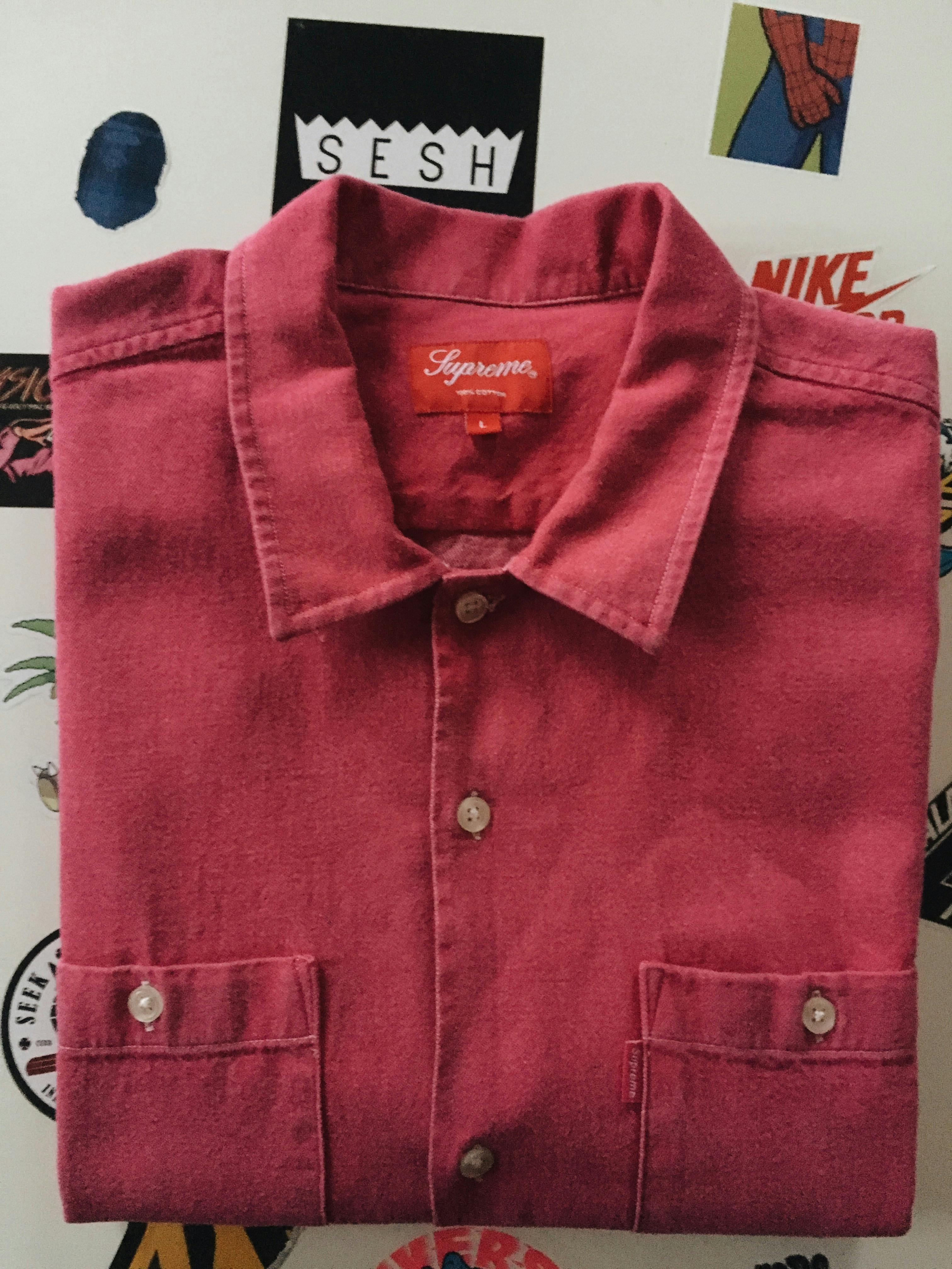 Supreme Denim Short Sleeve Shirt Pink - 3