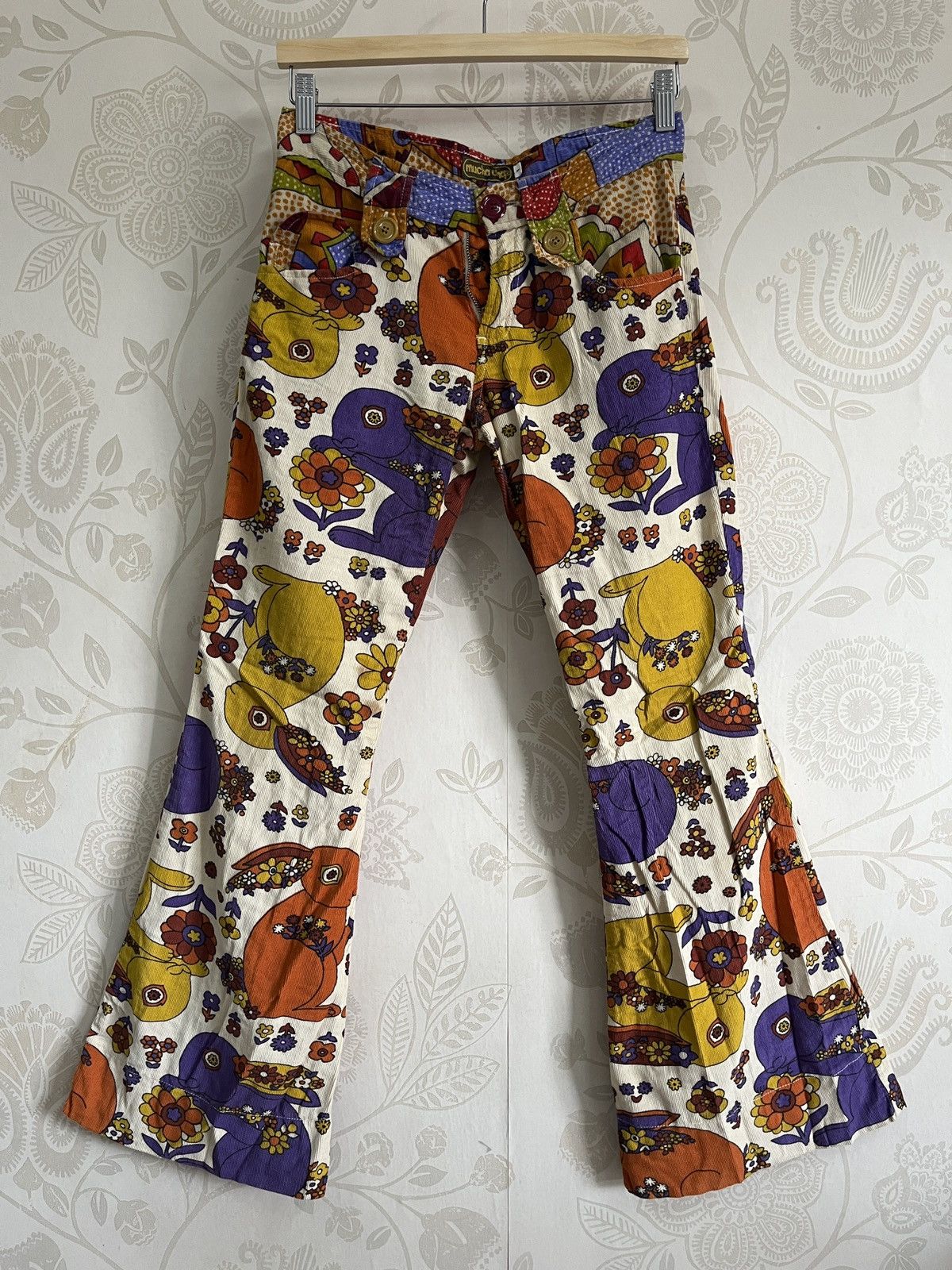 Vintage Steal Muchacha Multicolor Flare Jeans Rabbit Denim - 1