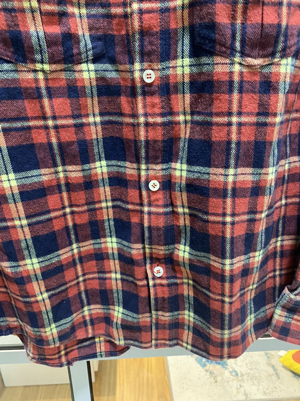 Plaid Flannel Button Up Shirt - 5