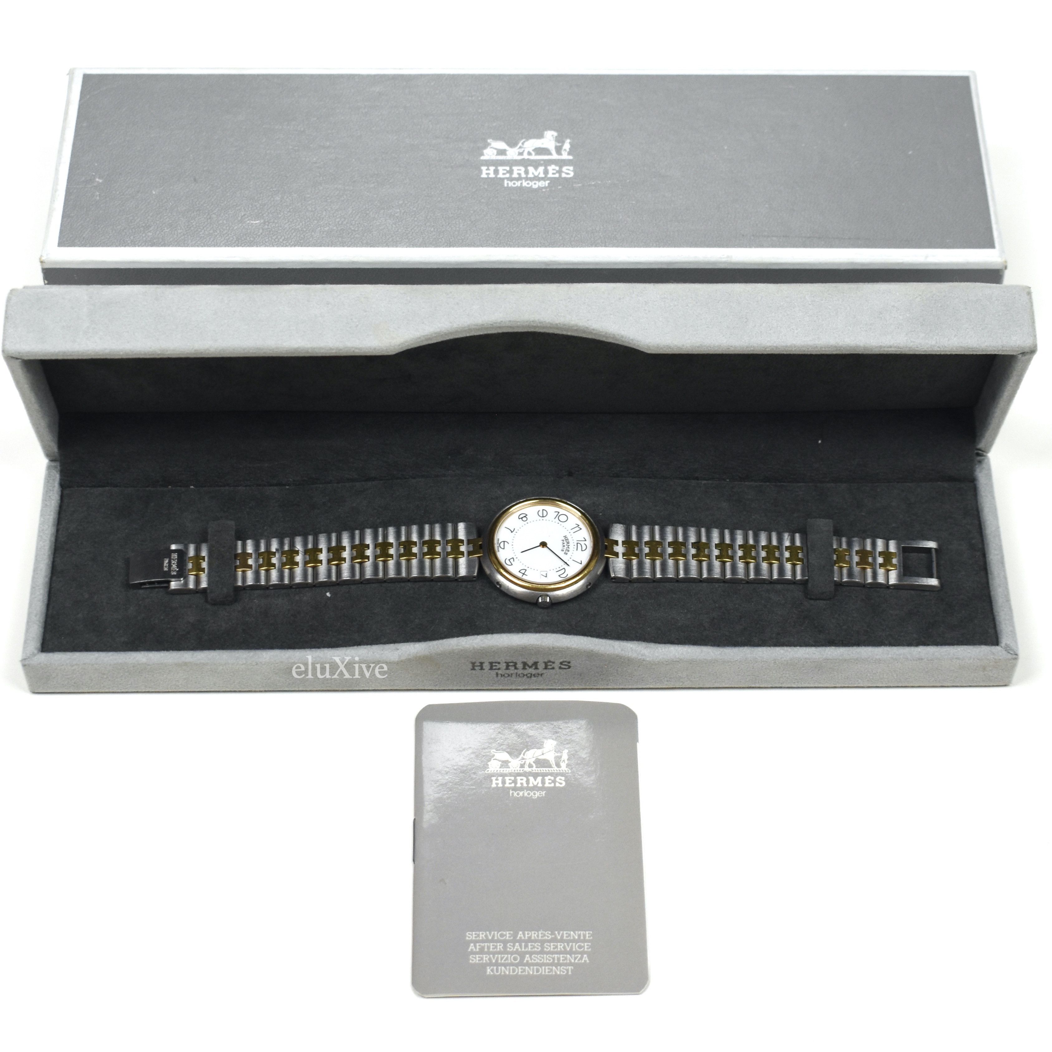 Hermes Gold/Steel White Dial Profile Watch 33mm - 2