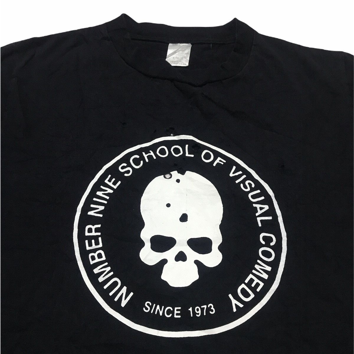 SS01 Number Nine school of visual comedy distressed T shirt - 4