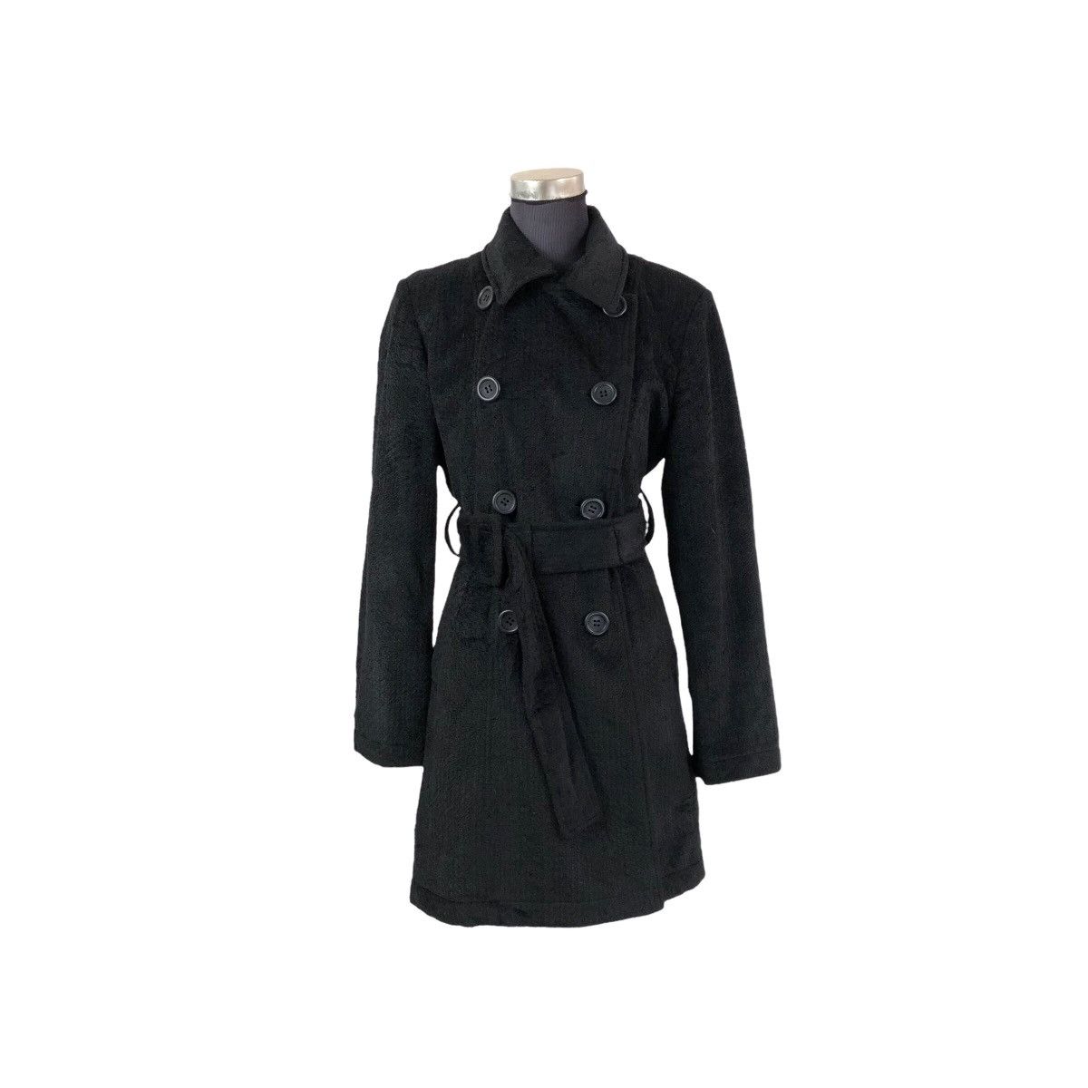 Vintage 90s Mary Quant Wool Trench Coat - 2