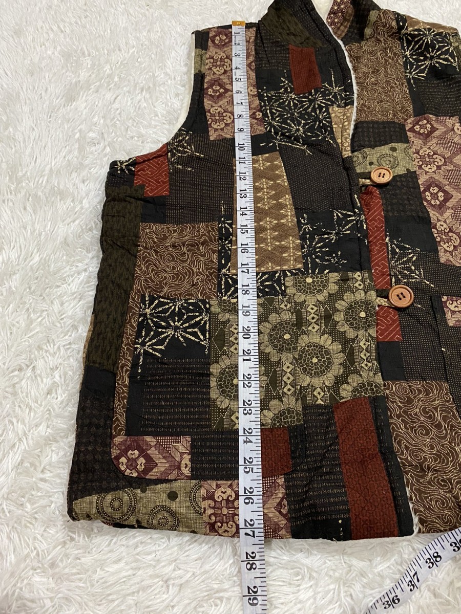 Other - Sherpa Fleece Vest Printed like Patchwork Design - 13