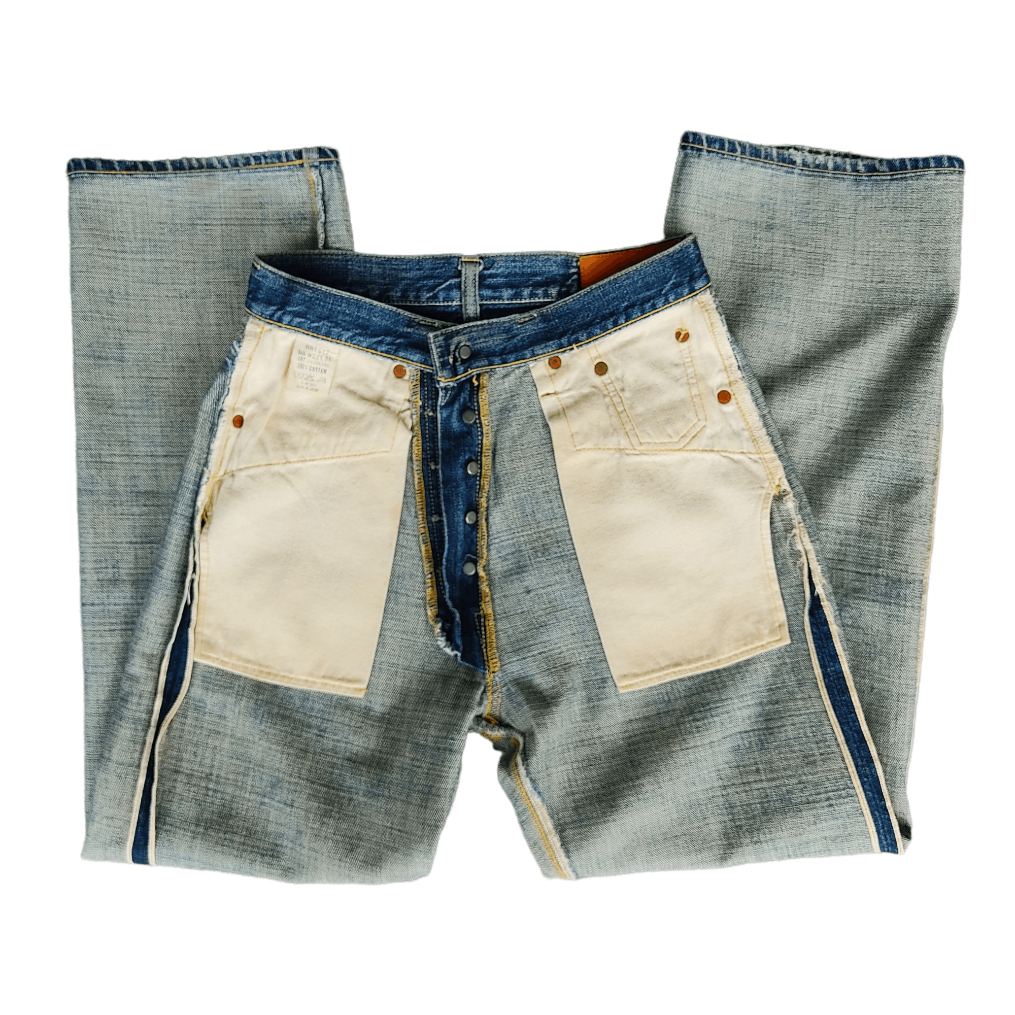 Distressed Denim - Vintage Earth Culture Selvedge Denim Jeans - 7