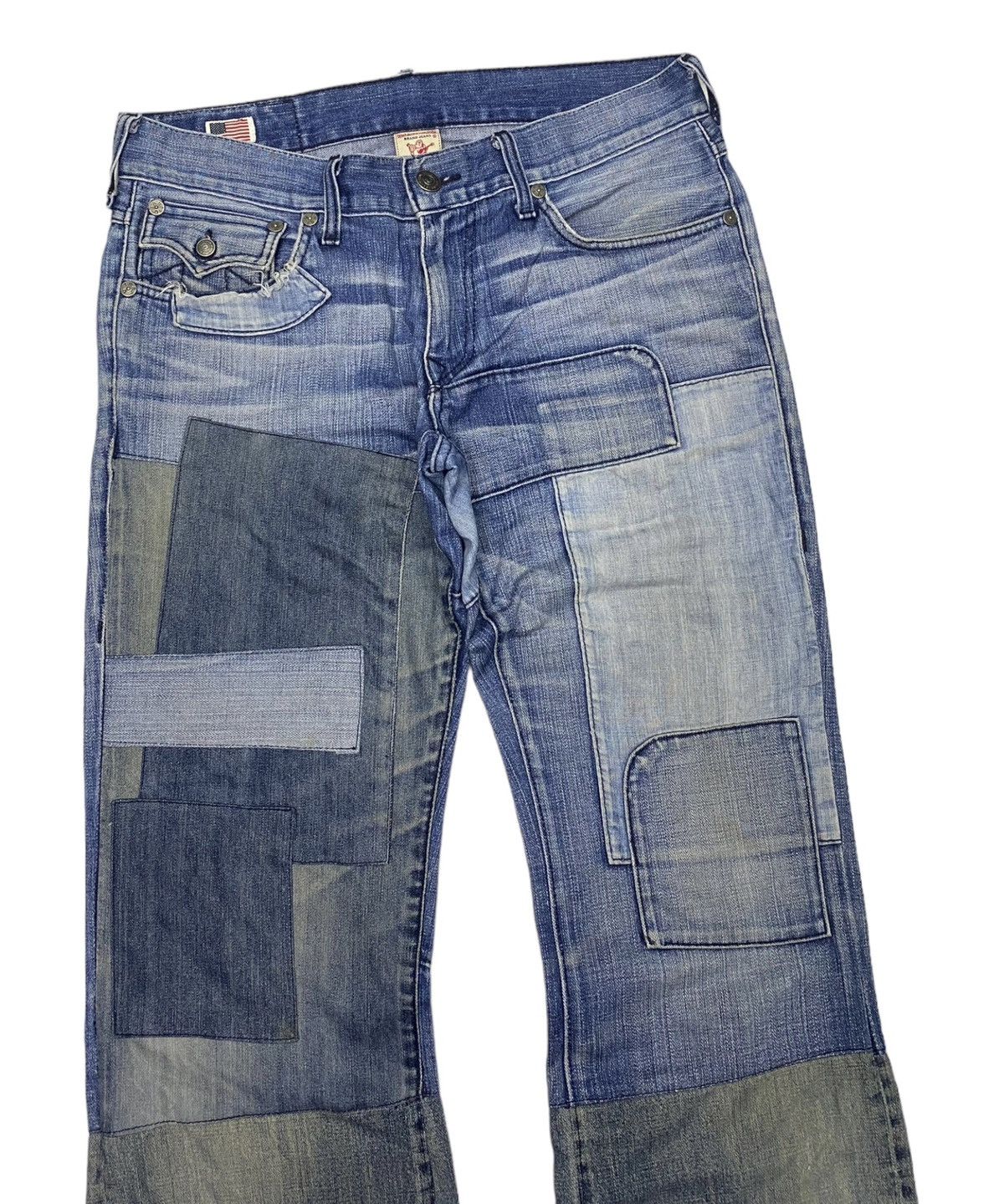 🔥TRUE RELIGION PATCHWORK DISTRESSED DENIM JEANS - 5