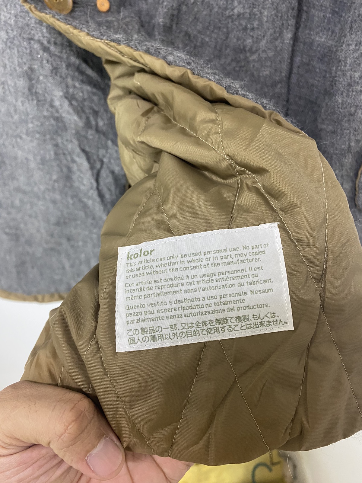 Kolor AW09 Alpaca Wool Long Jacket Quilted Inside Design - 3