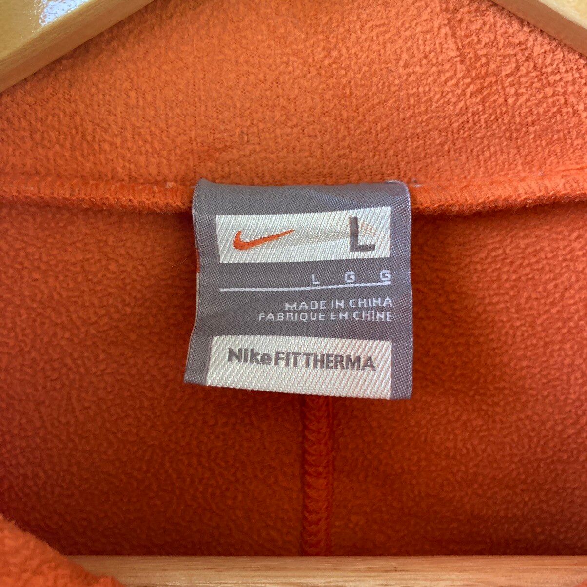 Vintage Nike Fit Therma Orange Blank Fleece Sweater - 5