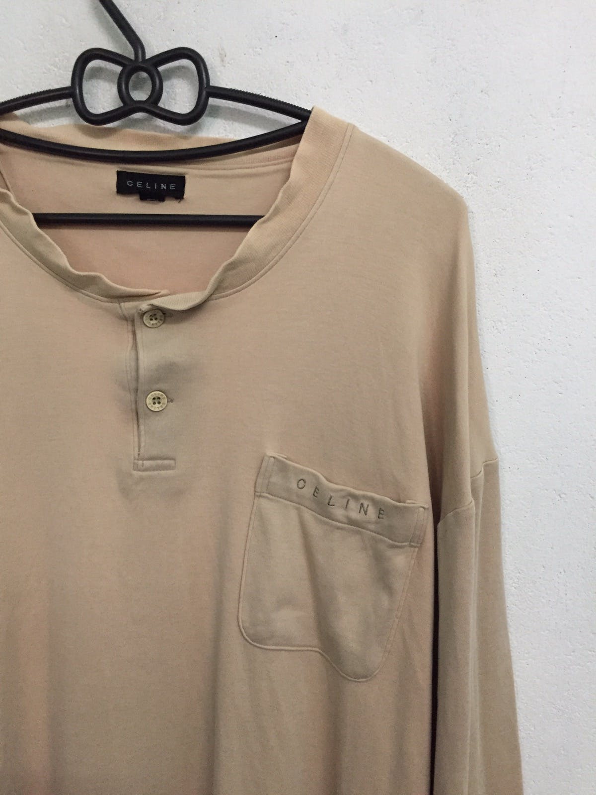 Faded CELINE Button Sweatshirt/Long Sleeve Shirt - 2