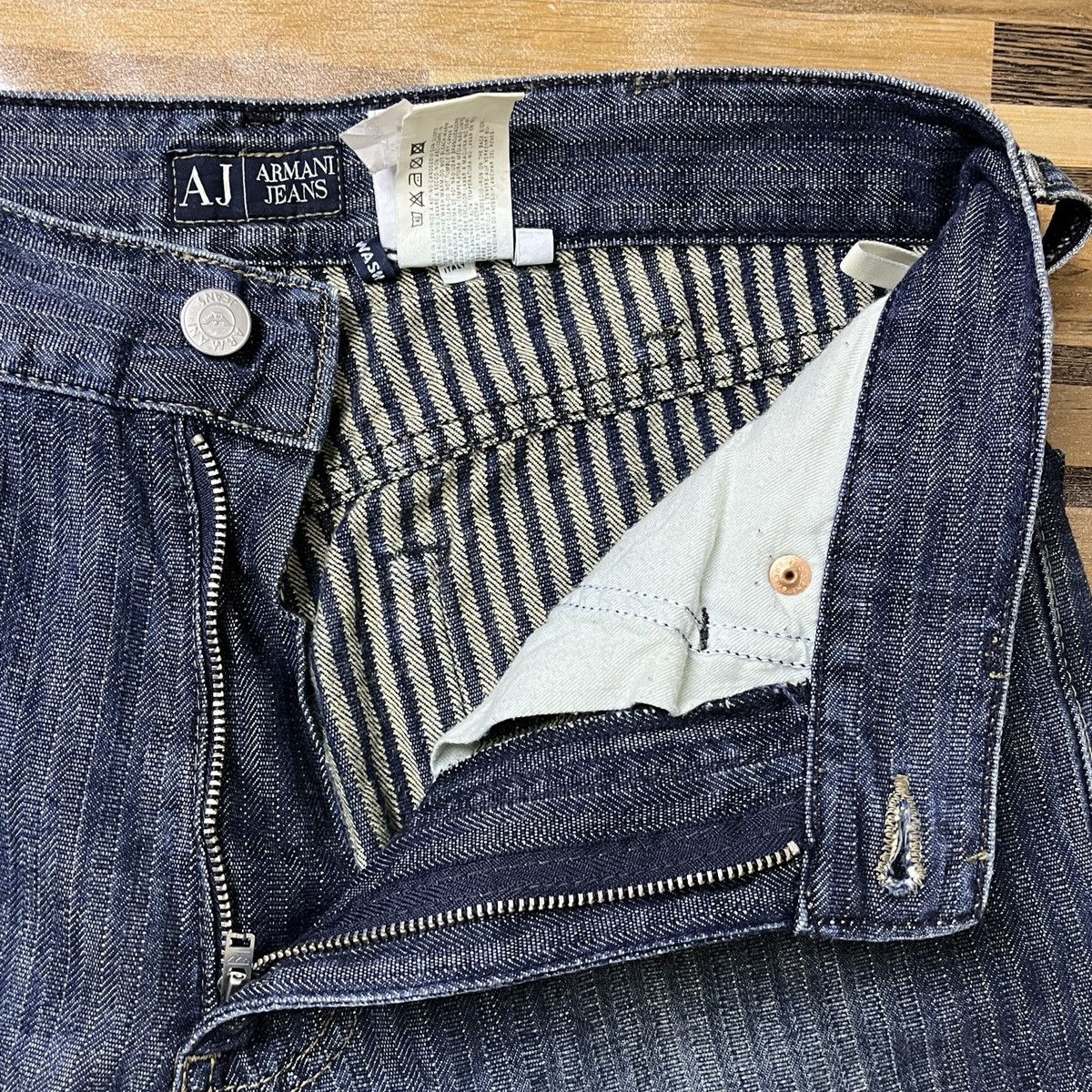 Vintage 90s Armani Jeans Striped Made In Italy - 8