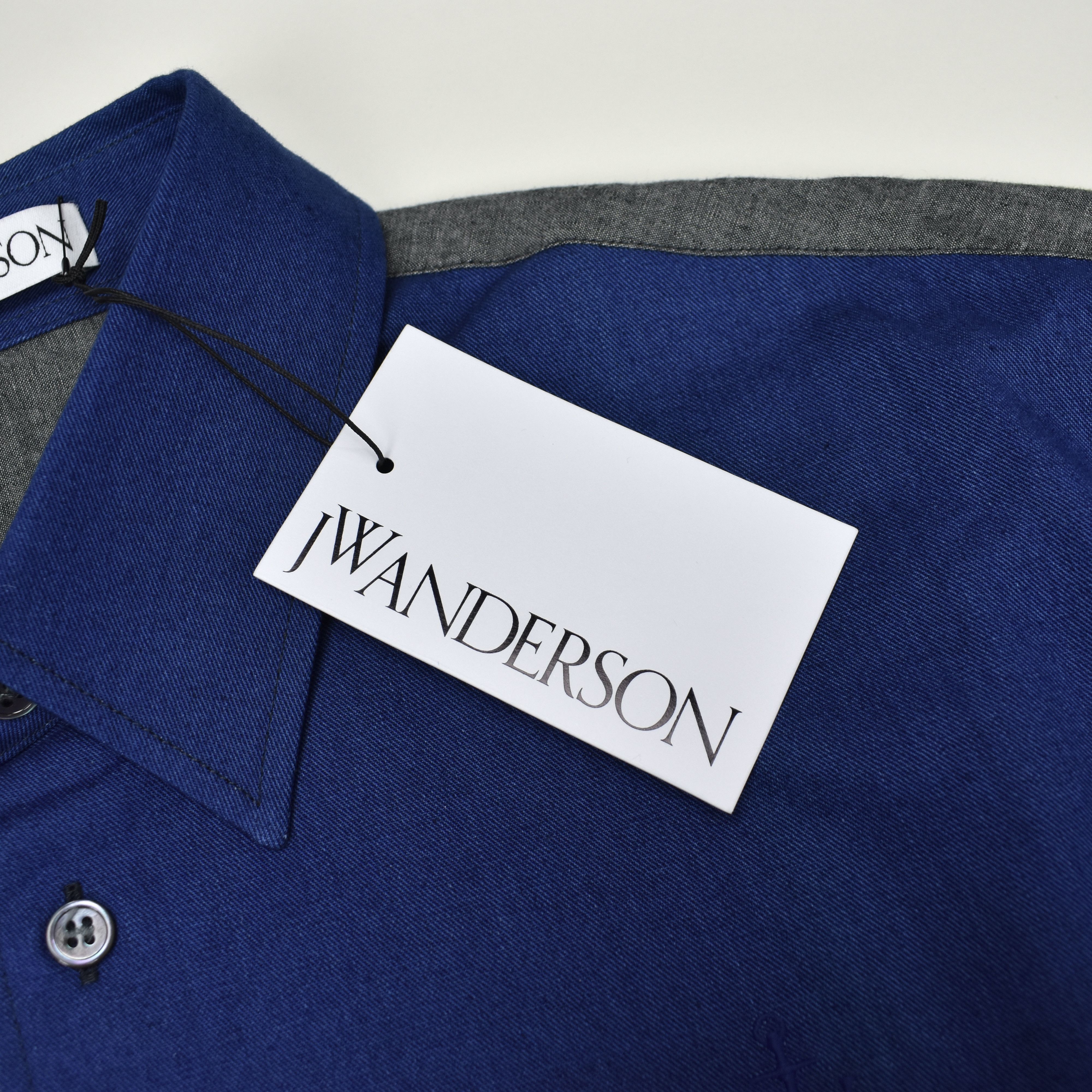 J.W.Anderson - JWA Logo Blue Paneled Button Down Shirt - 4