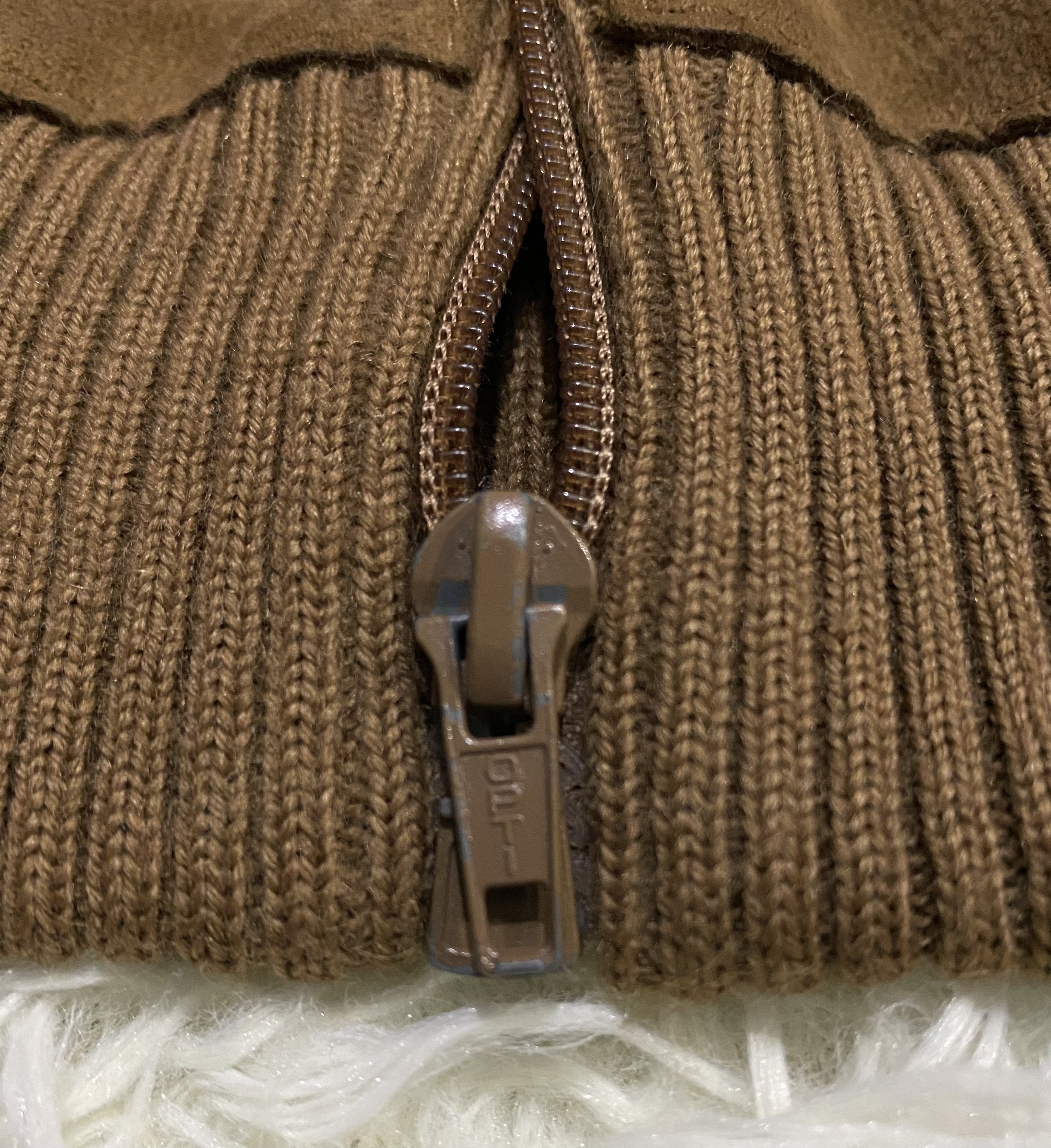 Coloured Cable Knit Sweater - Vintage St Michael Wool Cable Knit Sweater Suede Trimmer - 12