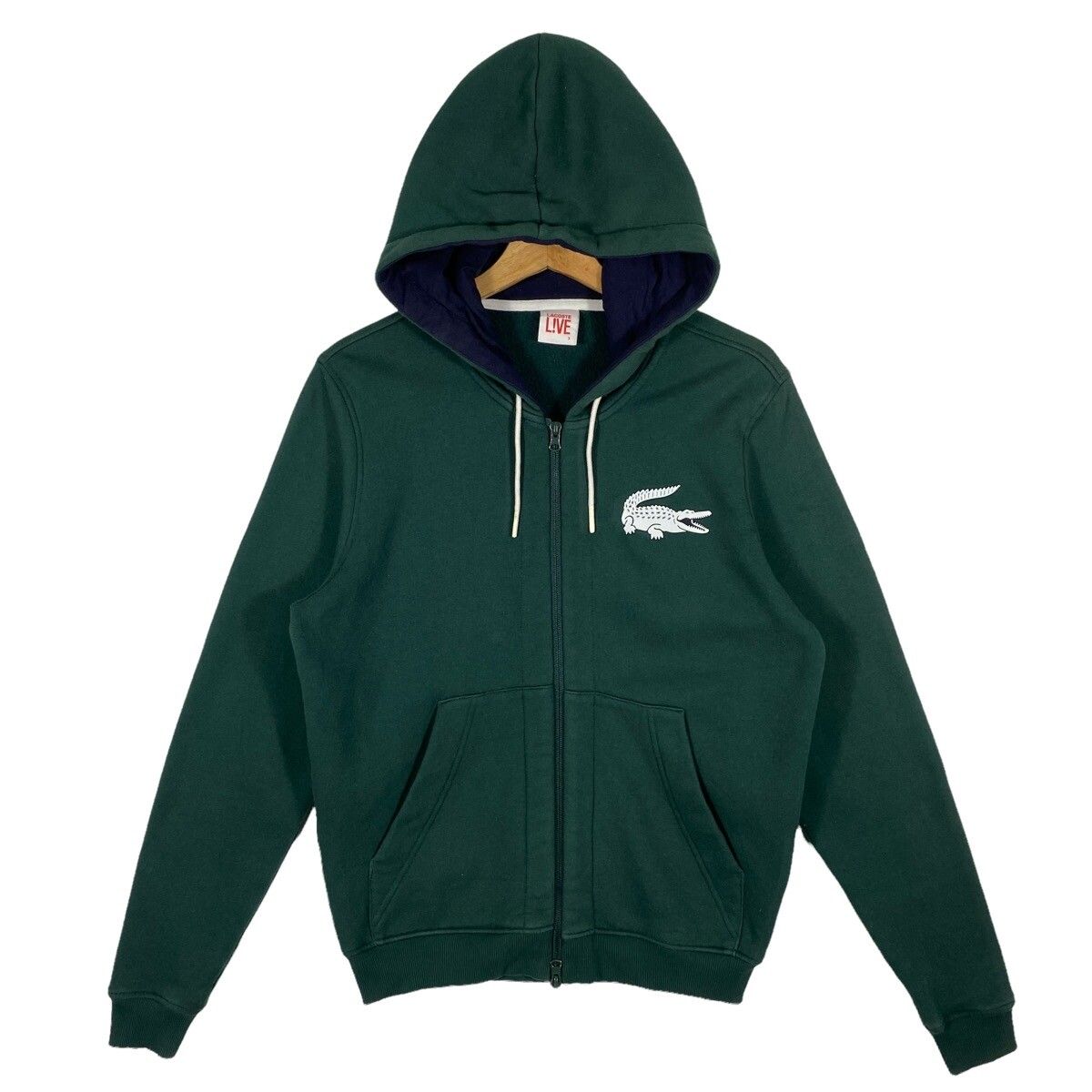 Vintege Lacoste Sweatshirt Hoodie S Size Green Colour - 1
