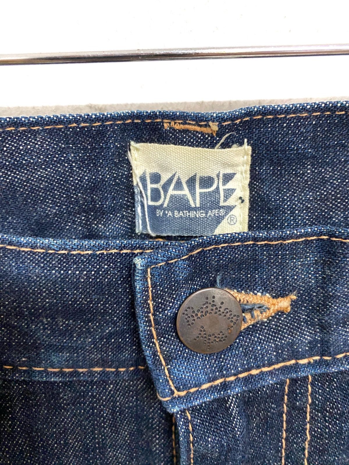 A Bathing Ape Vtg Straight Cut Jeans Japan Made - 10