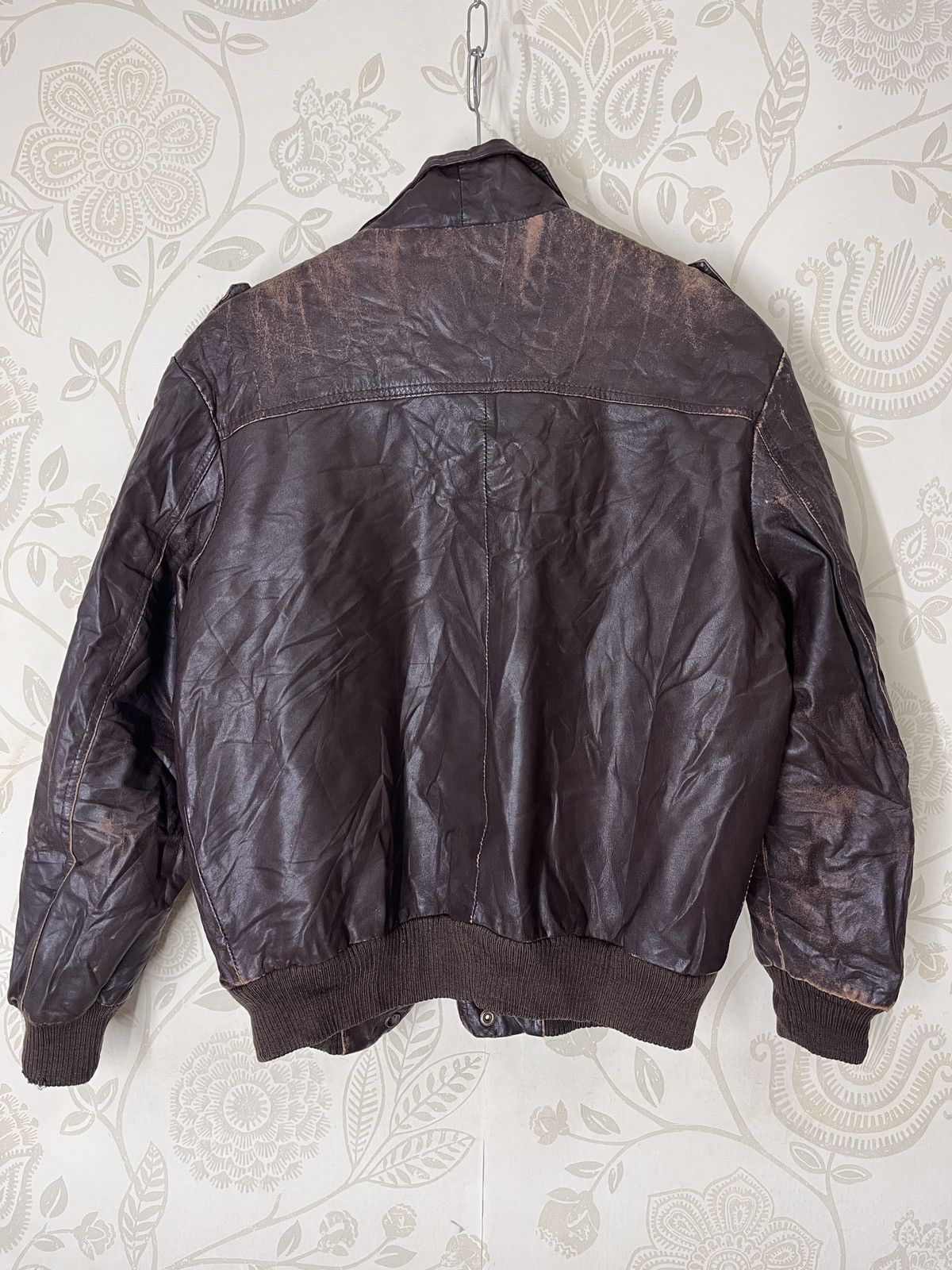 Vintage - Genuine Cowhide Leather Marquis Bomber Jacket Made In Japan - 20