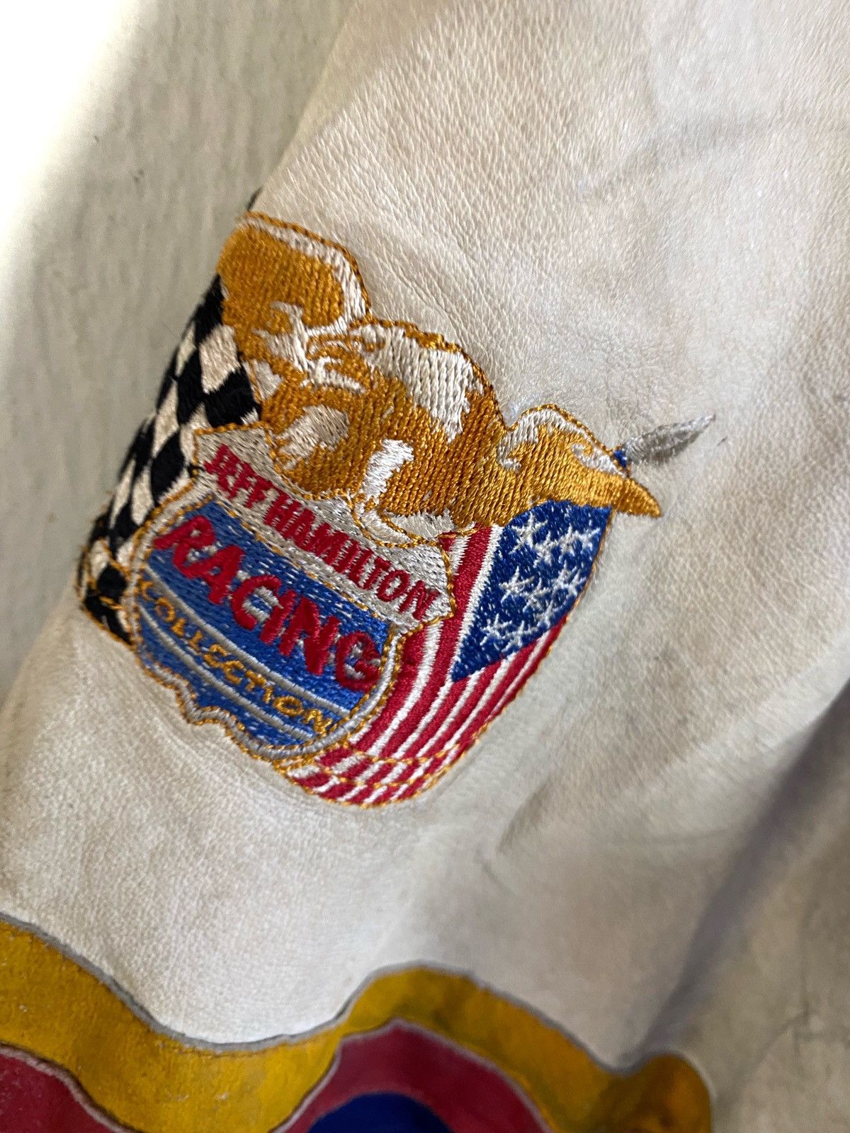 Vintage Jeff Hamilton 50th Anniversary Nascar Leather Jacket - 6