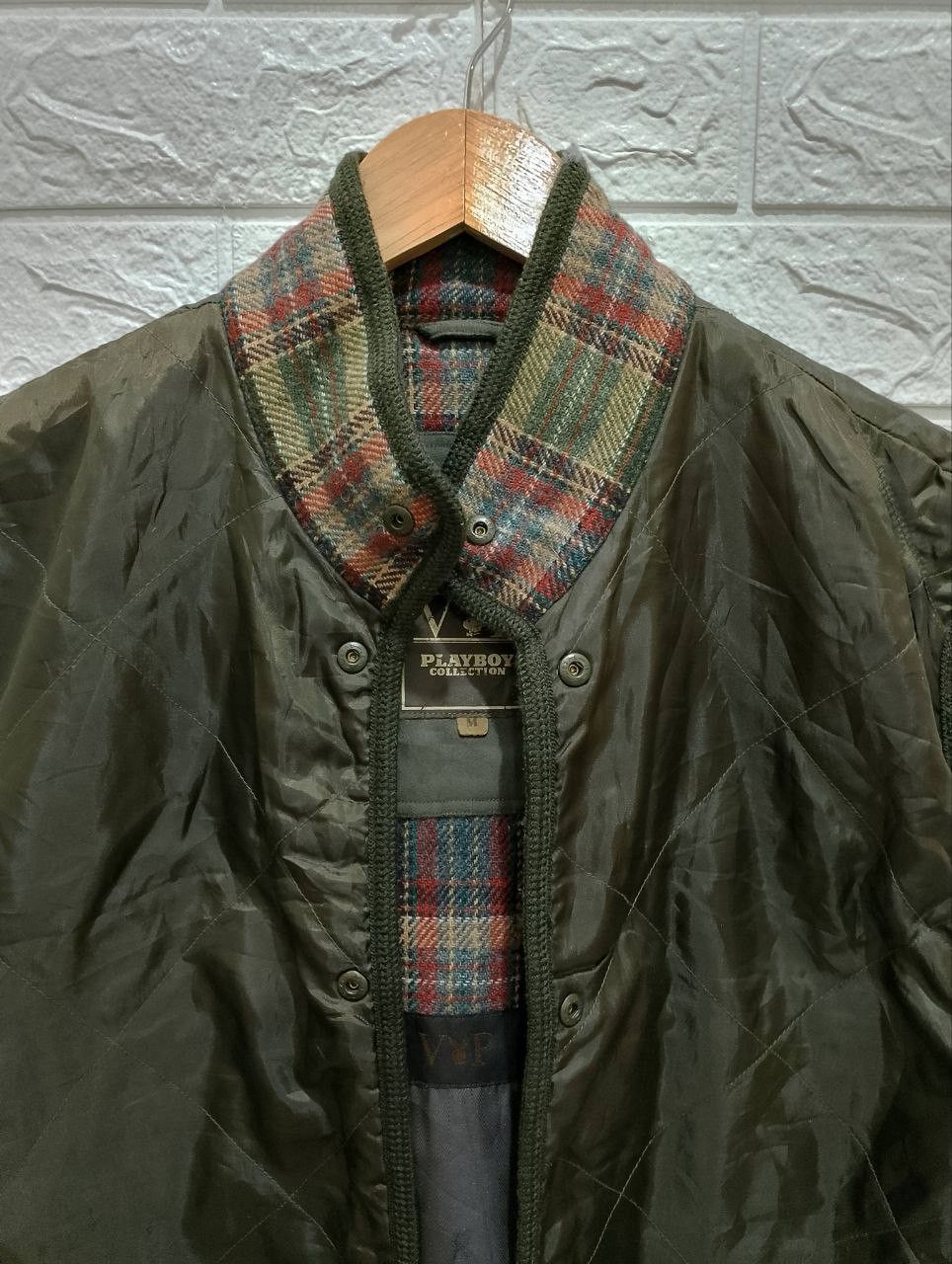 Vintage 90s VIP Playboy Checked Outdoor Vest Jacket - 6
