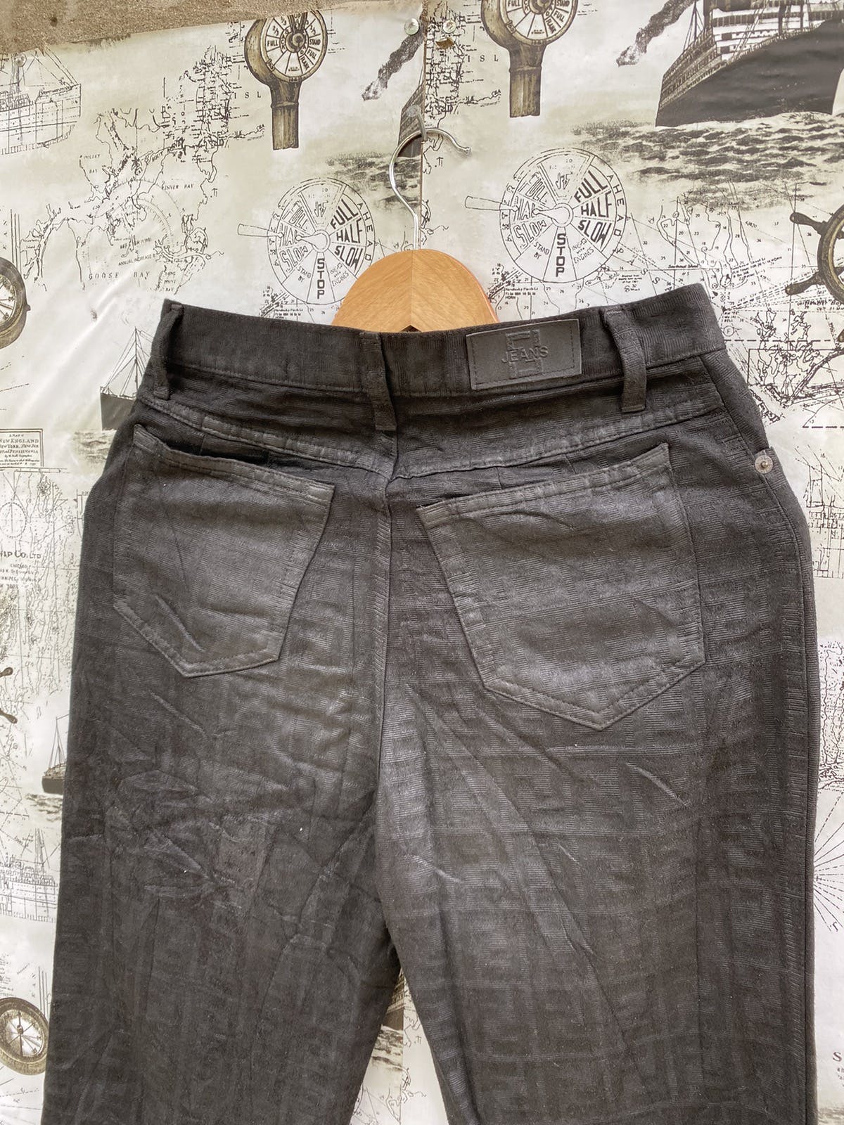 Monogram Fendi Jeans Black Pant - 7