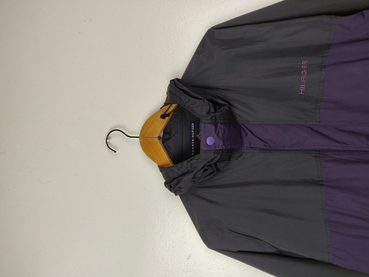 Purple - Two Tone Windbreaker Sweater Jacket - 2