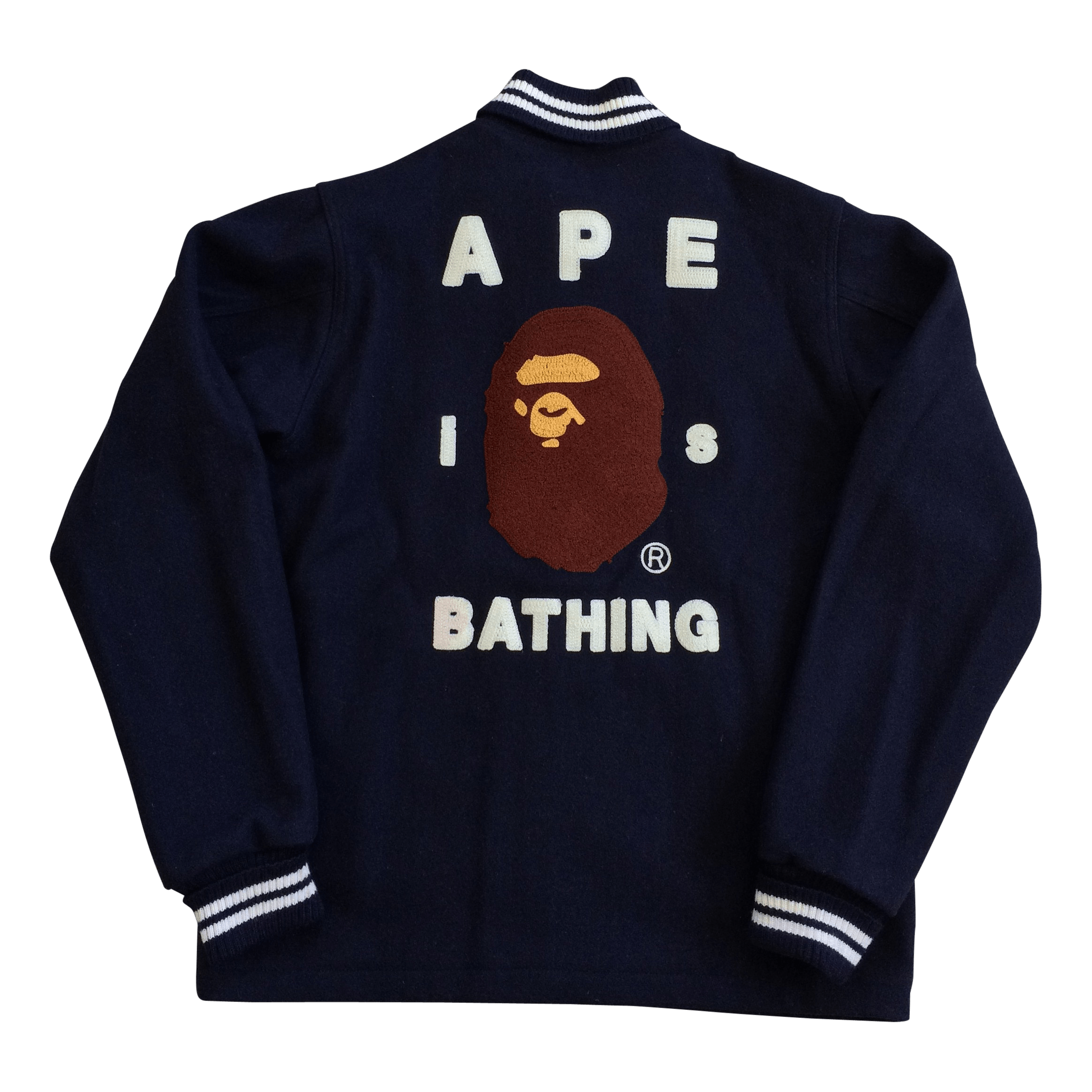 OG Ape Is Bathing Embroidered Wool Bomber Jacket - 1