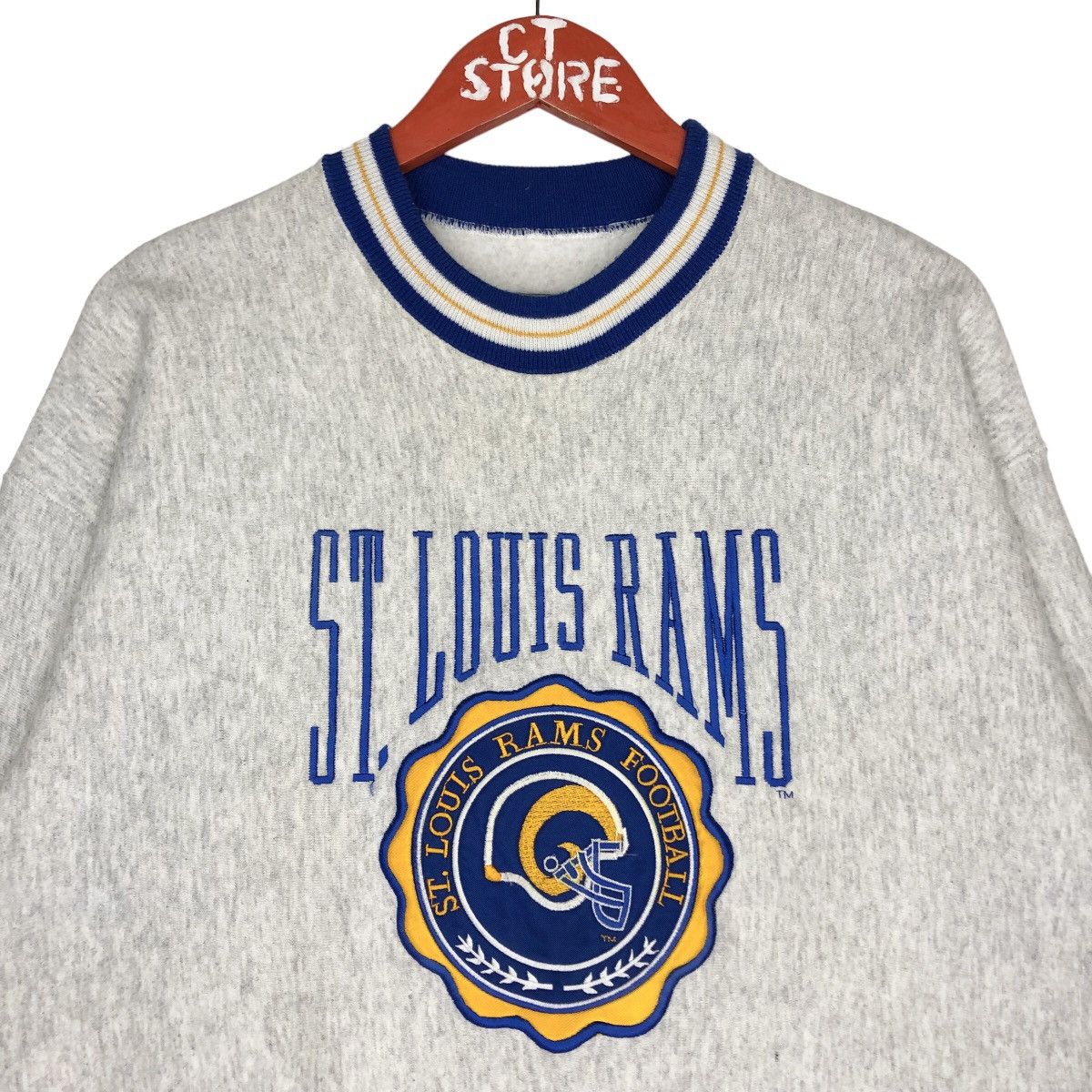 Vintage St Louis Rams Football Sweatshirt Embroidery Logo - 3