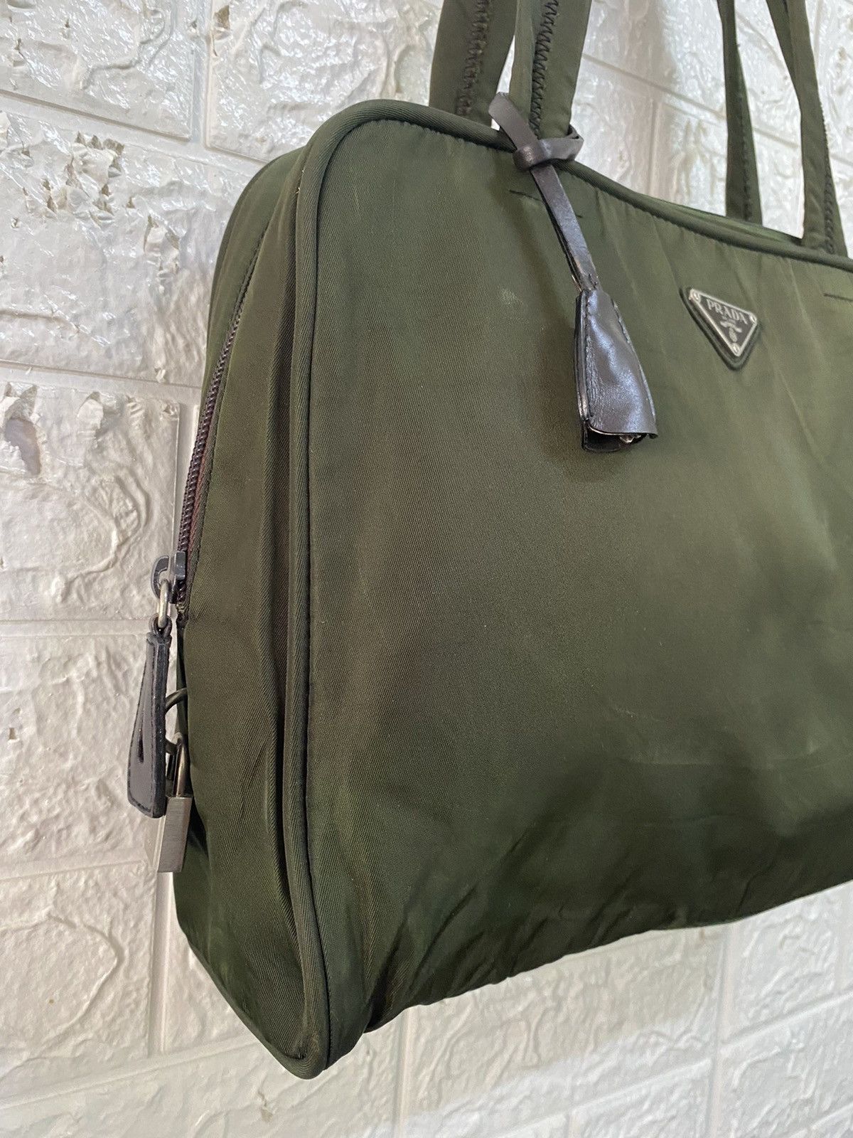 Authentic Vintage Prada Tessuto Nyalon Green Shoulder Bag - 3