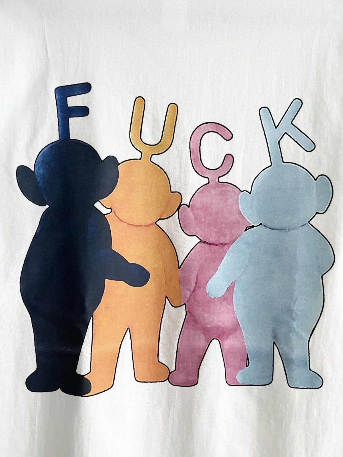 Humor - STEAL! 2000s Teletubbies FUCK Family Characters Tee (L) - 5