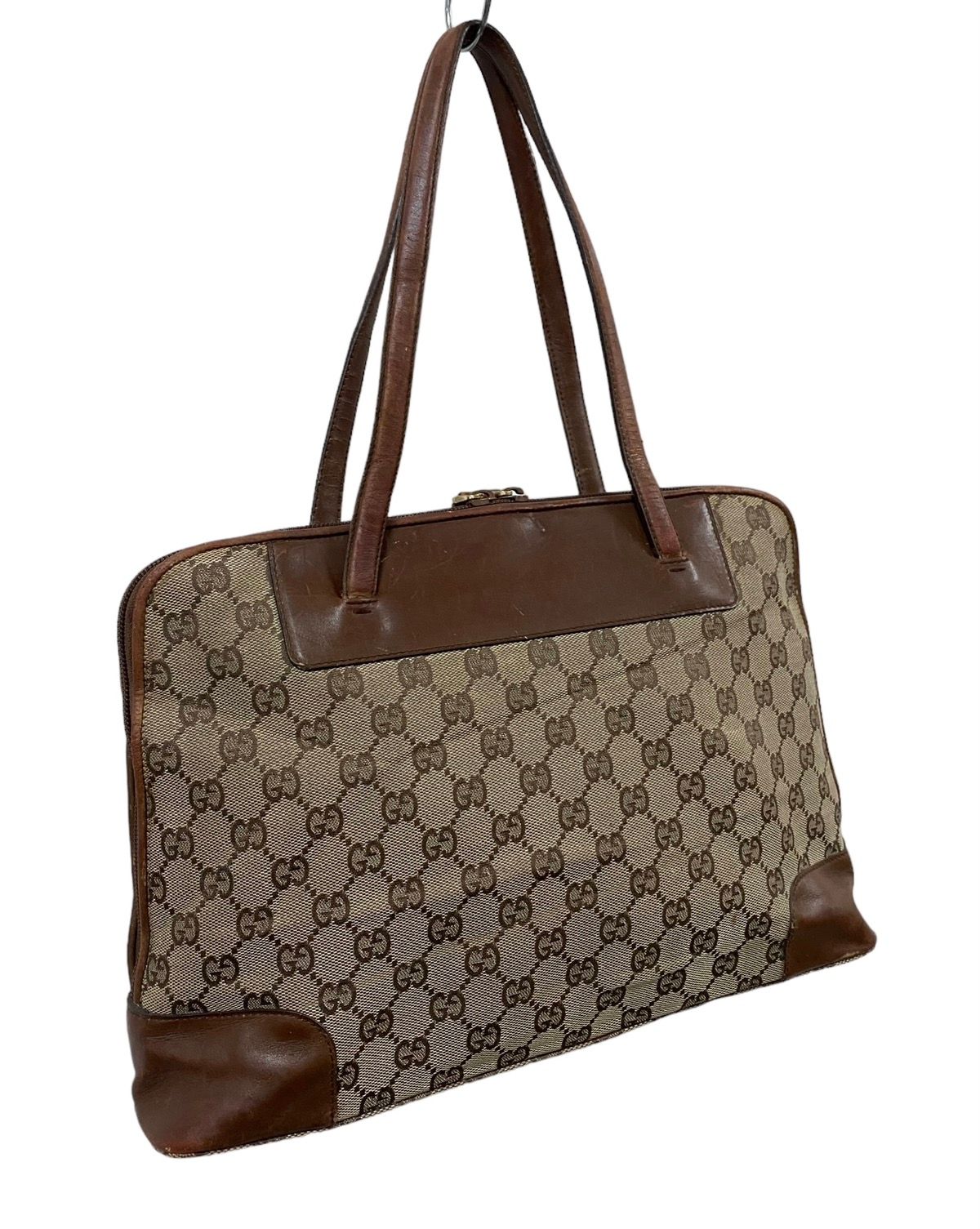 Vtg🔥Authentic Gucci GG Canvas Handbag - 9