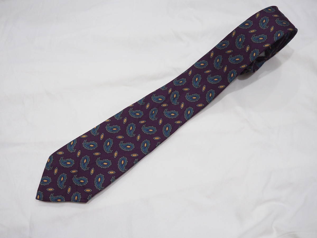 Vintage Pierre Paisley Silk Tie Made in UK - 1