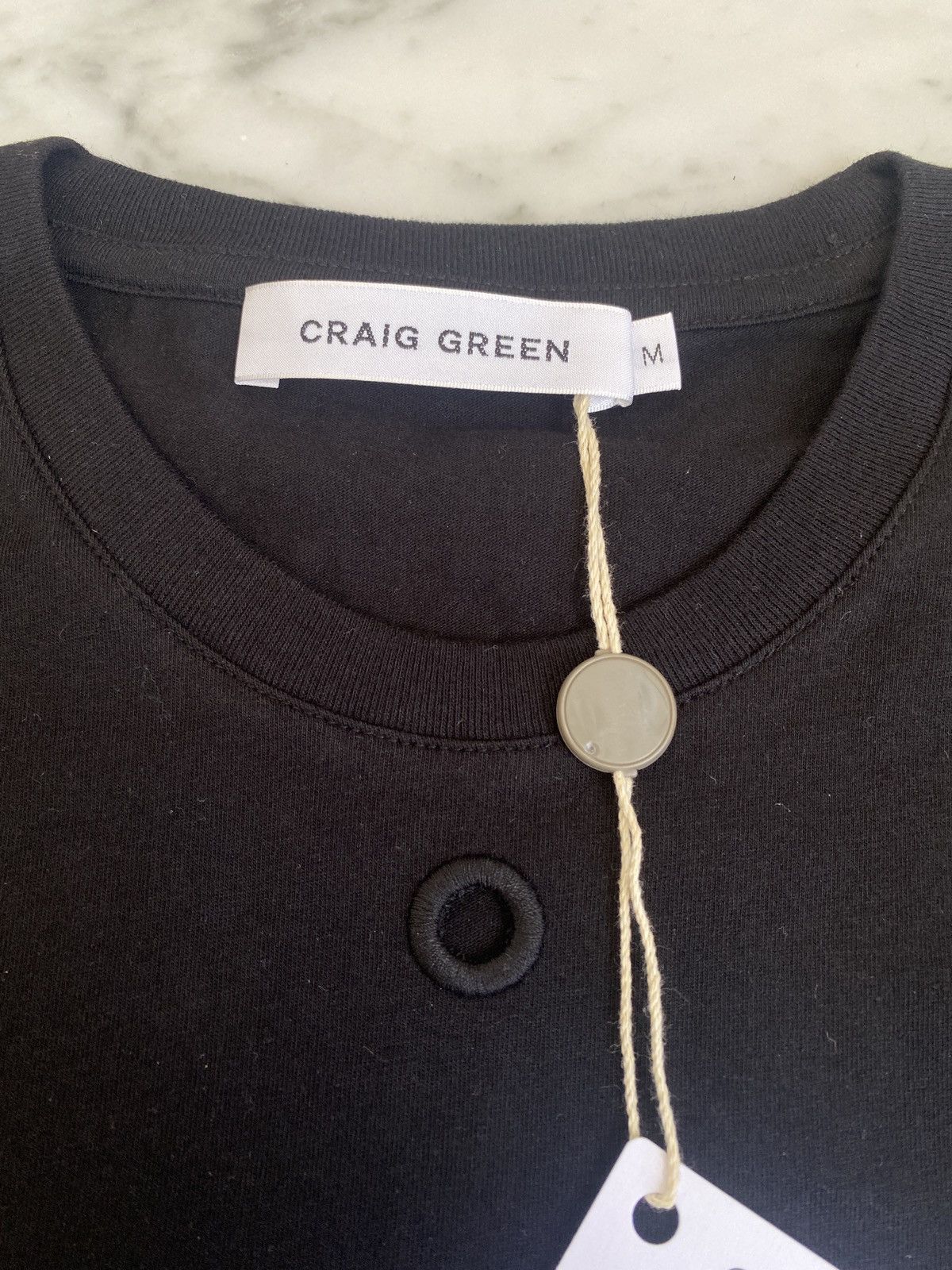 Craig Green Embroidered Hole T-Shirt Black - 5