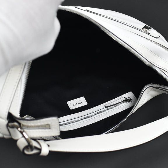 Versace White Leather Medusa Logo Hobo Bag - 7