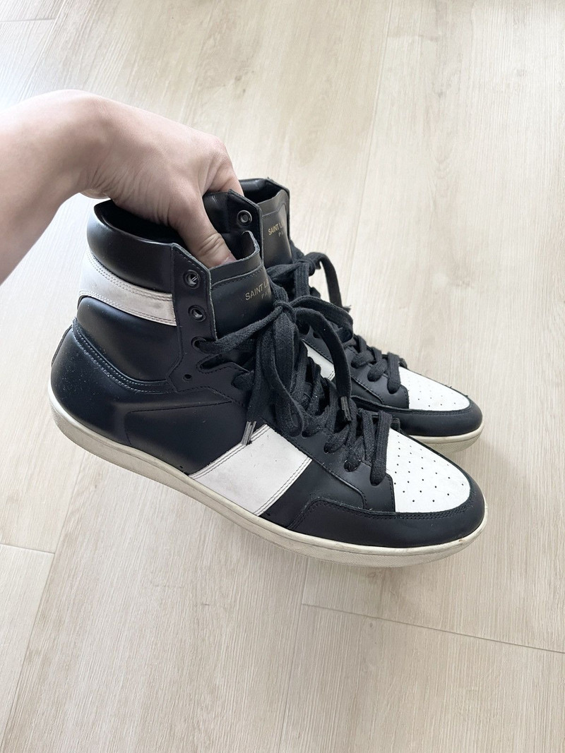 Saint Laurent SL-10H Panda Color High Top Sneakers - 1