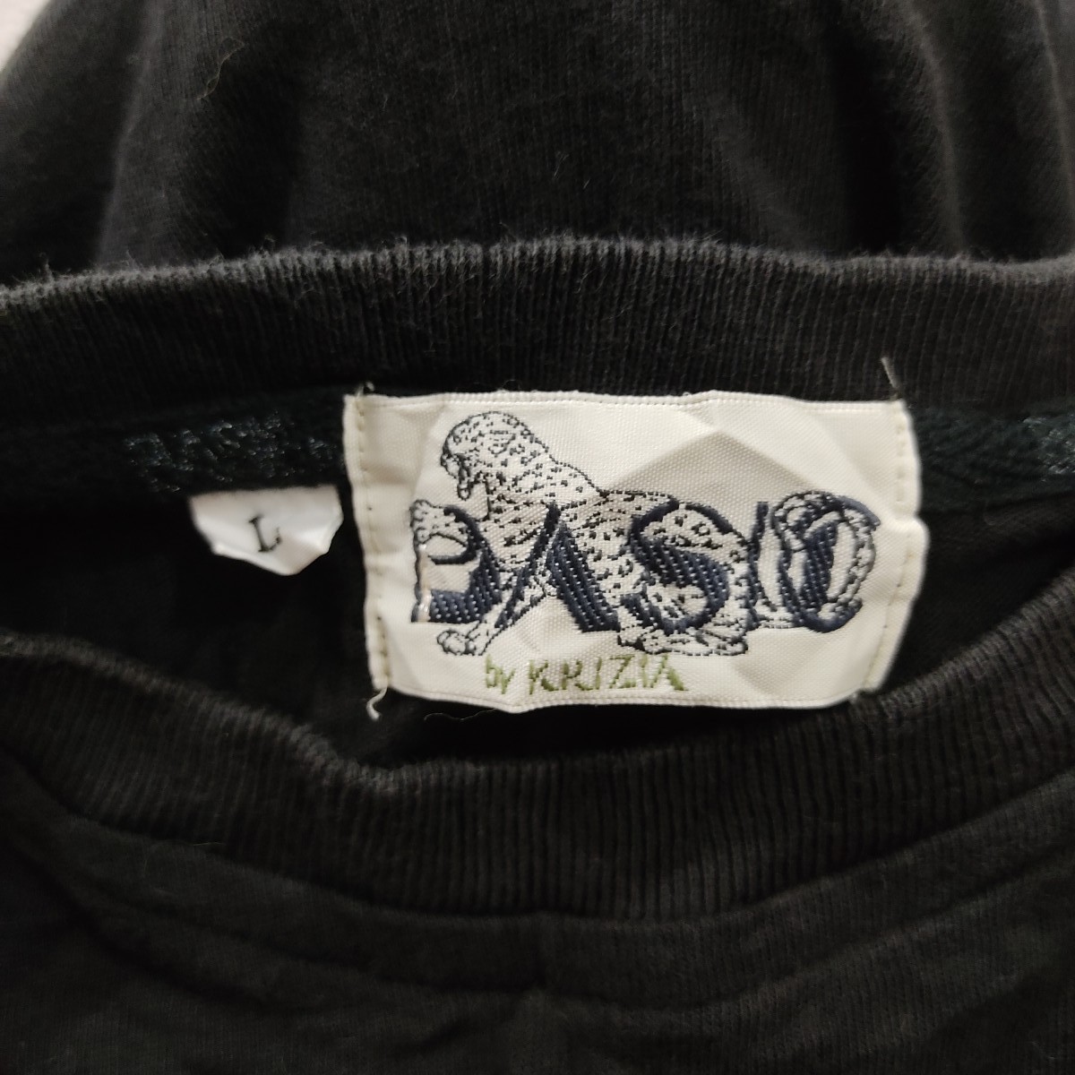 Krizia Uomo - Vintage Designer Basic By Krizia Tiger Black Tshirt Tees - 4