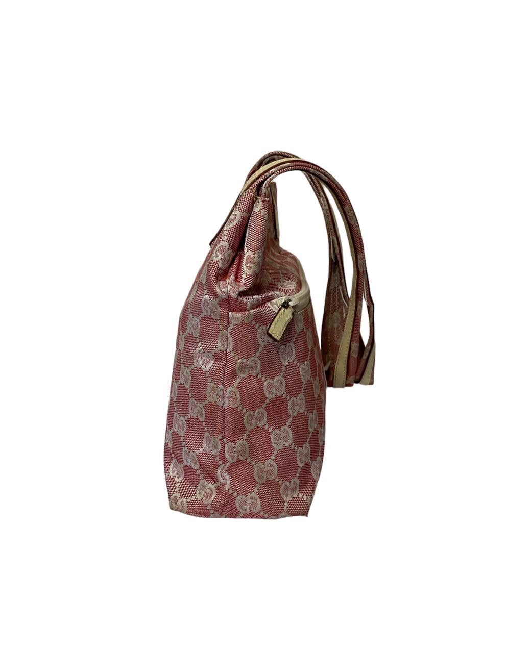 Vtg🔥Authentic Gucci Monogram GG Pink Mini Tote bag - 3
