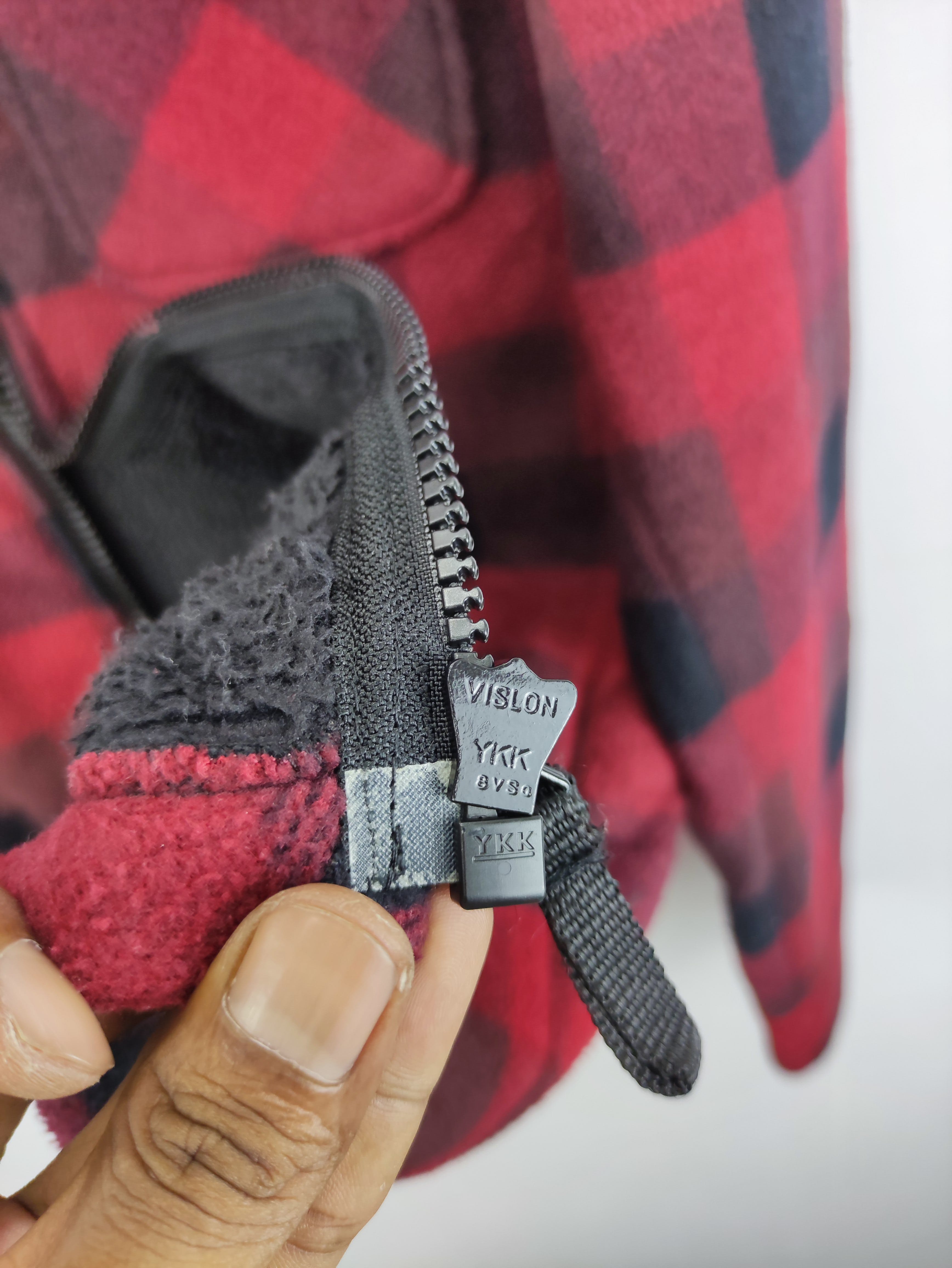 Uniqlo Fleece Jacket Plaid Zipper - 4