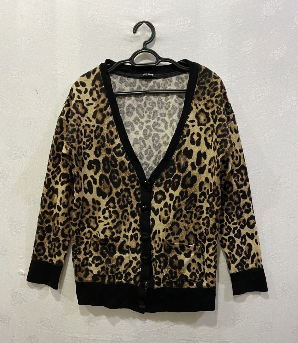 Cardigan - One Way Leopard Print Cardigan - 1