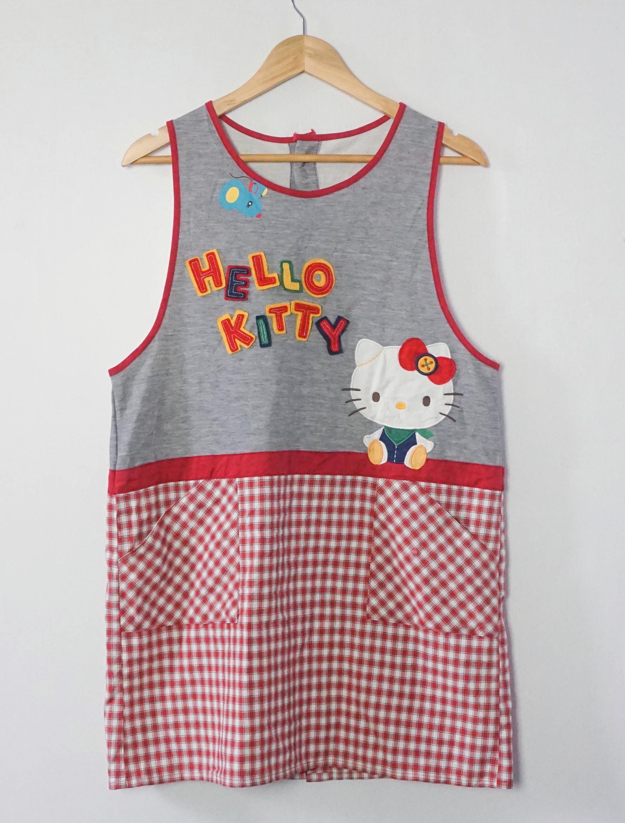 Japanese Brand - HELLO KITTY Patchwork & Checkered Apron - 14