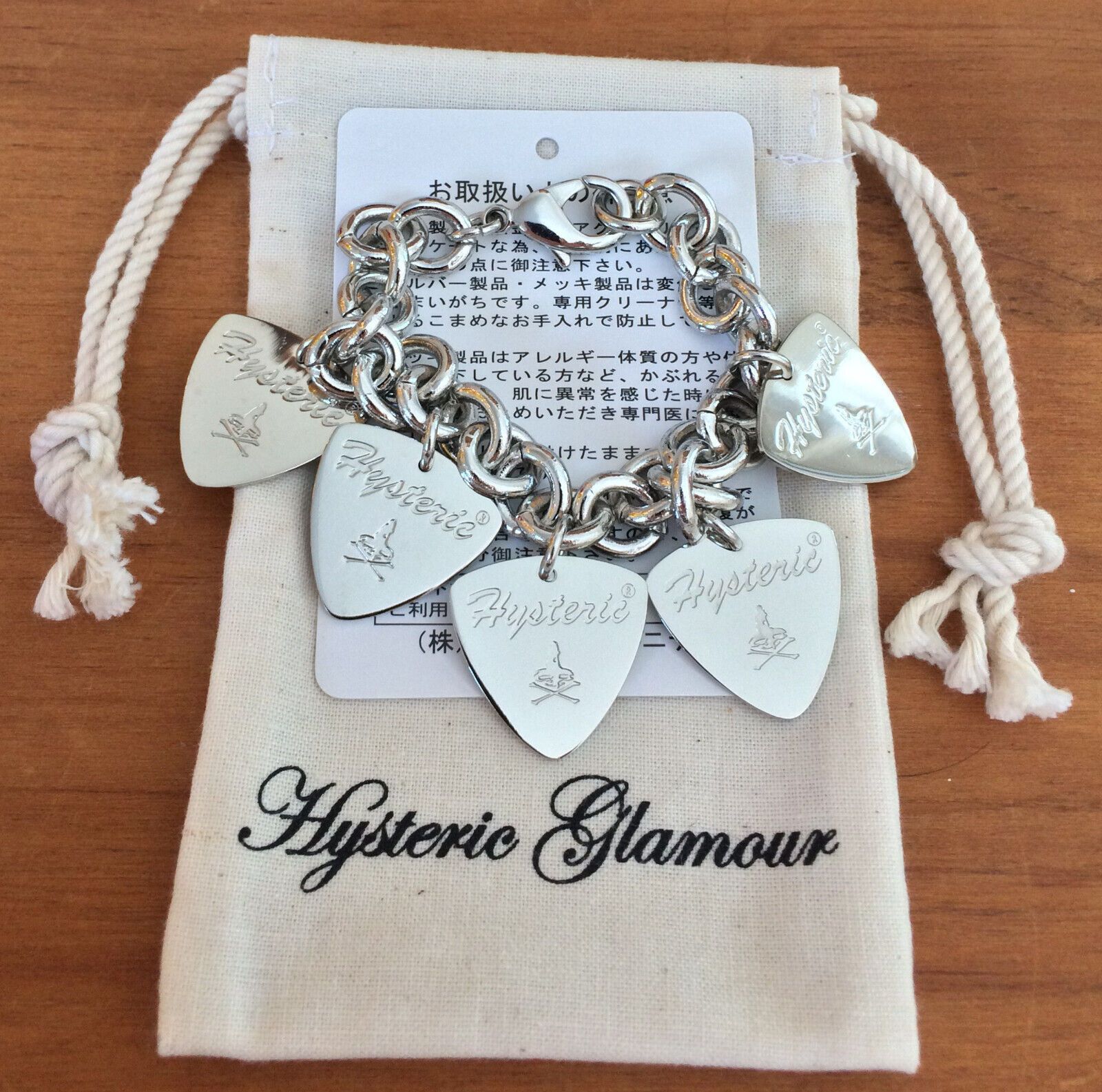 NEW Hysteric Glamour Guitar Pick Charm Bracelet - 1