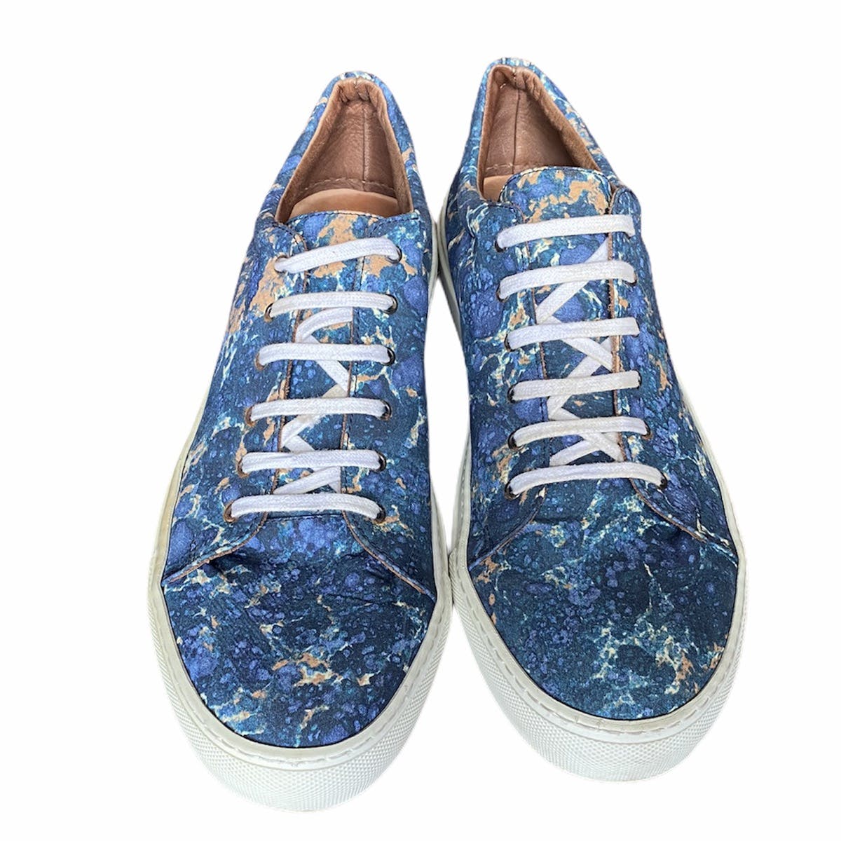 Rare Fall13 Acne Studios Blue Marble Adrian Sneakers - 1