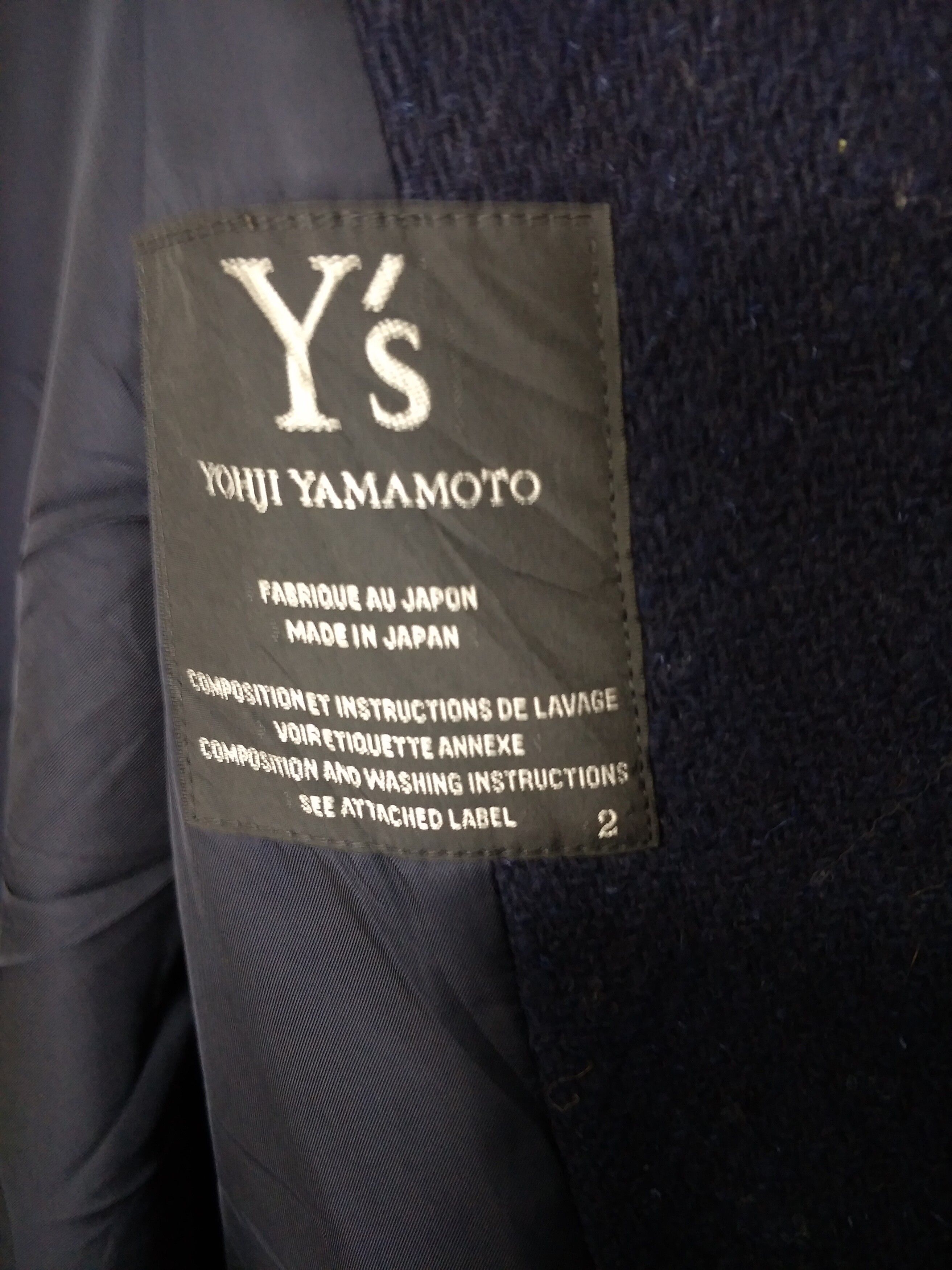 Y's Yohji Yamamoto Wool Double Breast Oversized Trench Coat - 10