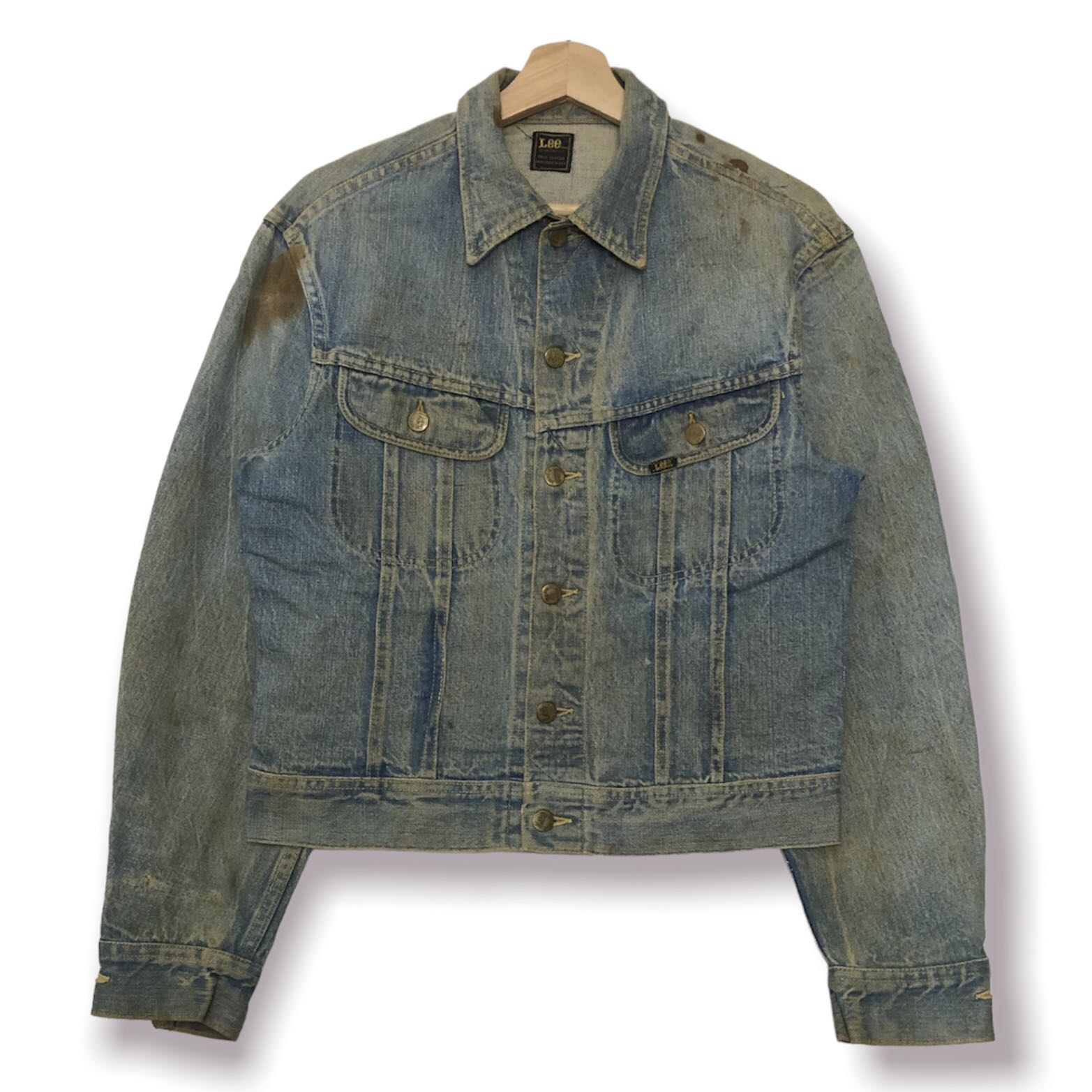 Vintage Denim Jacket LEE RIDER Union Made In Usa Size S - 1