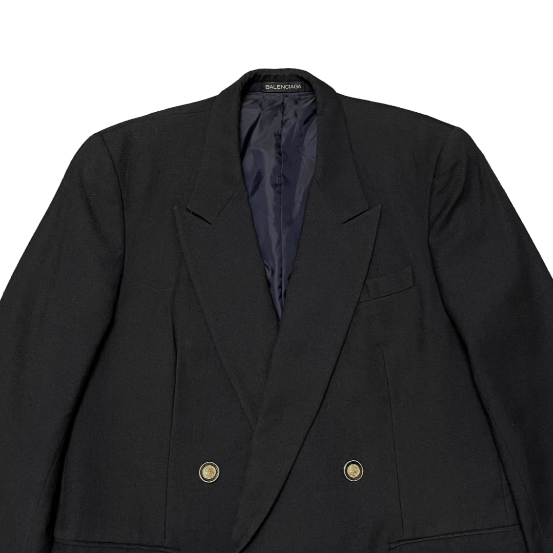 Balenciaga Pour Homme Double Breasted Wool Blazer - 2