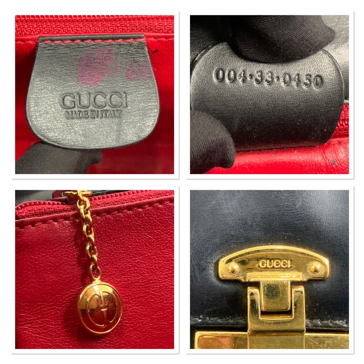 Vintage GUCCI Black Leather Lock Shoulder Bag - 11