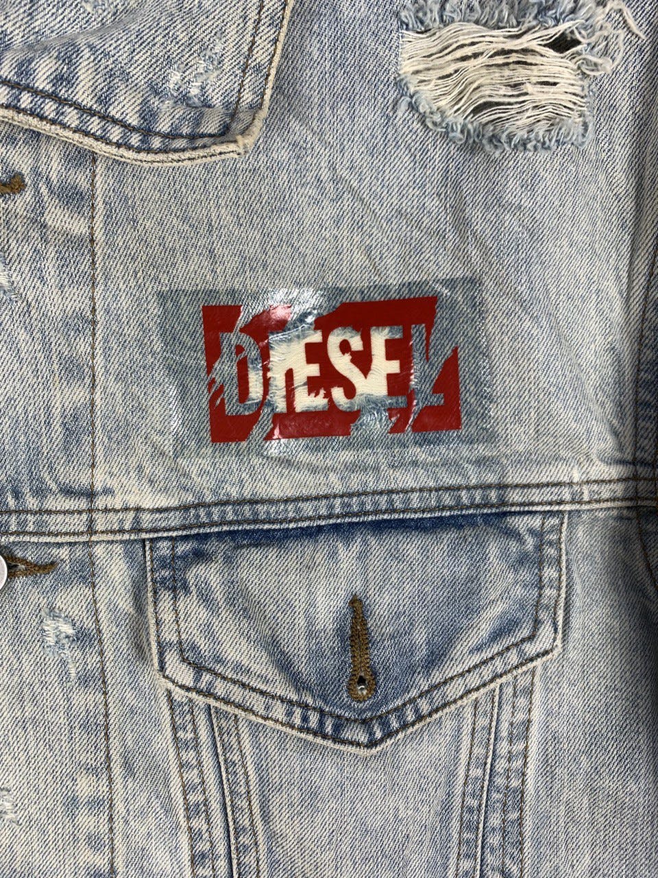 Vintage Diesel Distressed Denim Jacket - 3