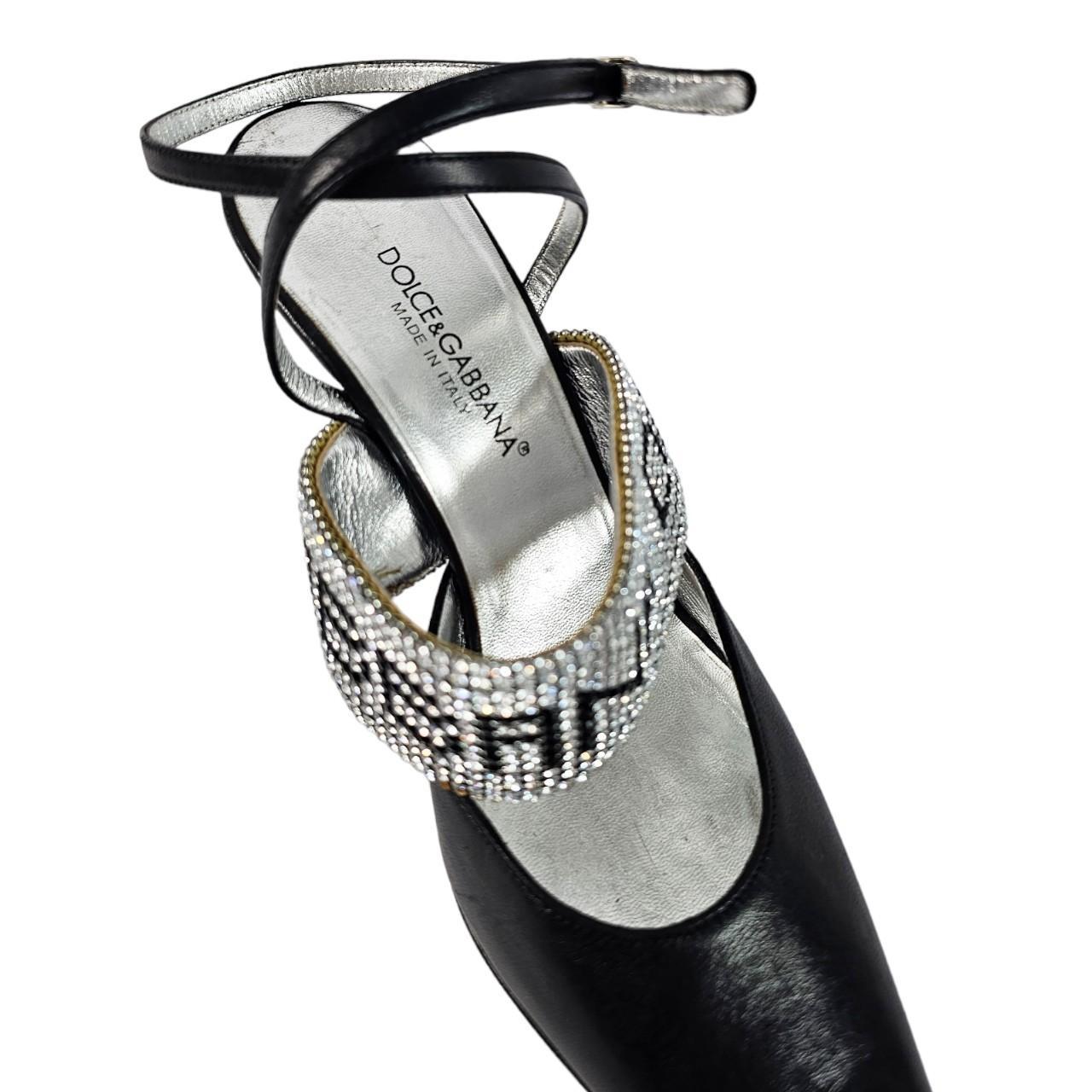Dolce & Gabbana Women's Black and Silver Courts - 5