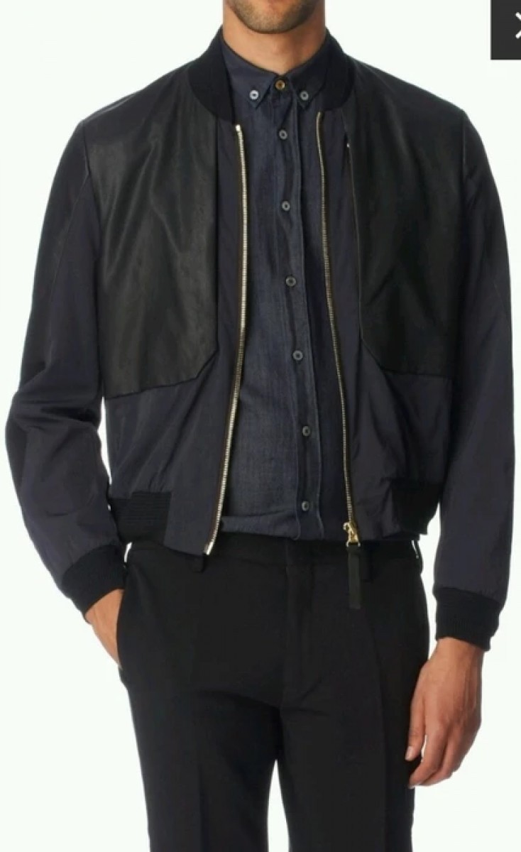 €1361 Mainline Leather-Nylon Bomber Size S/M - 1