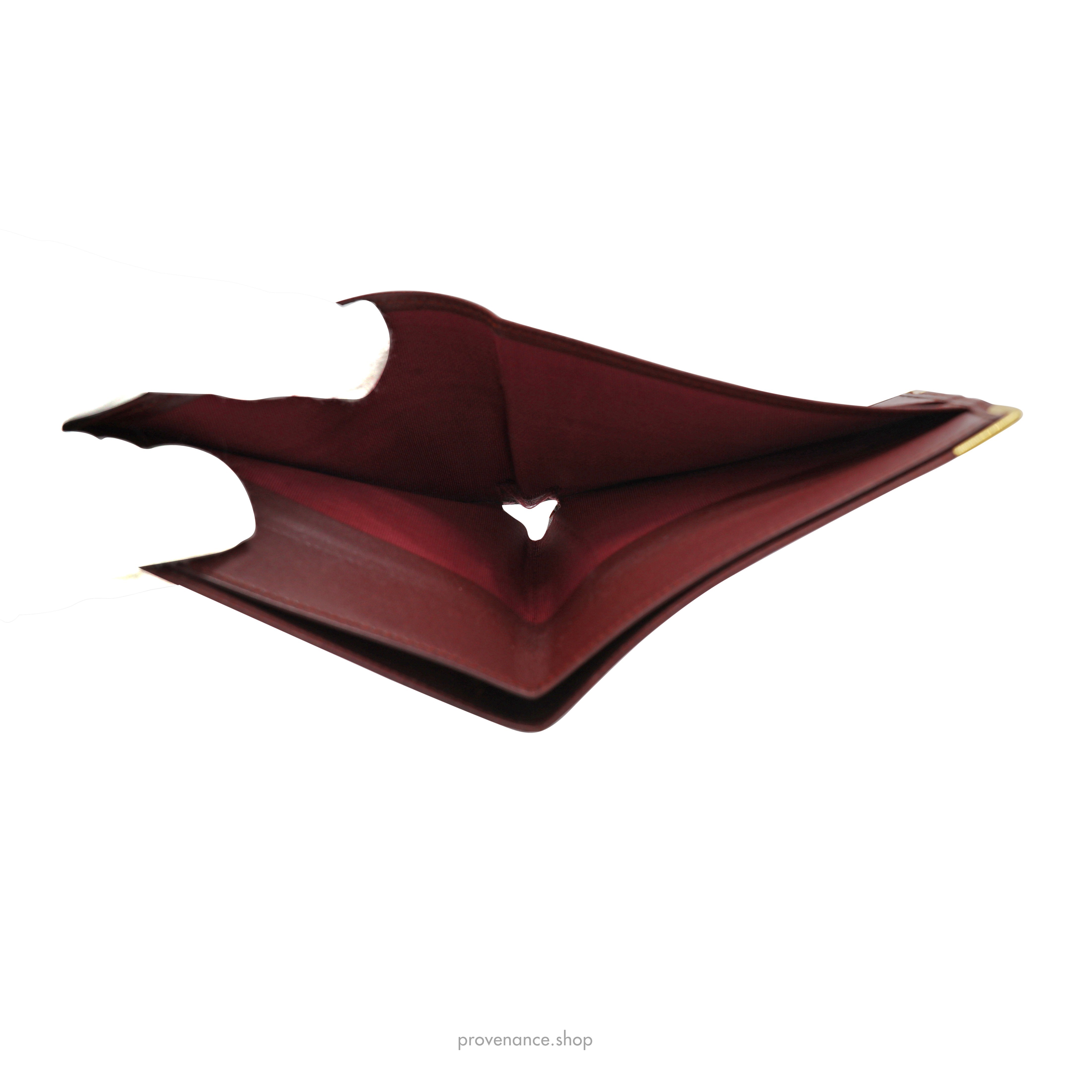 Bifold Wallet - Burgundy Calfskin Leather - 8