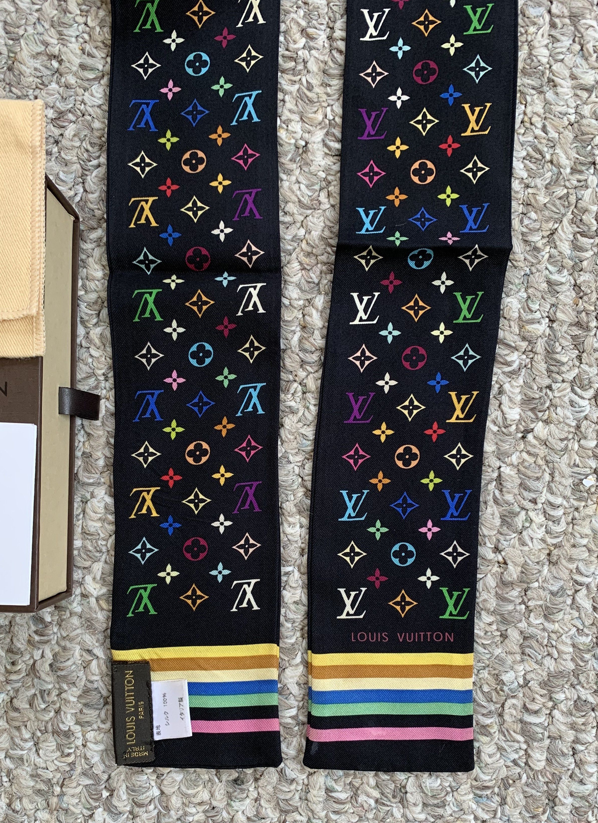 S/S 2003 Louis Vuitton Murakami Monogram Silk Scarf - 6